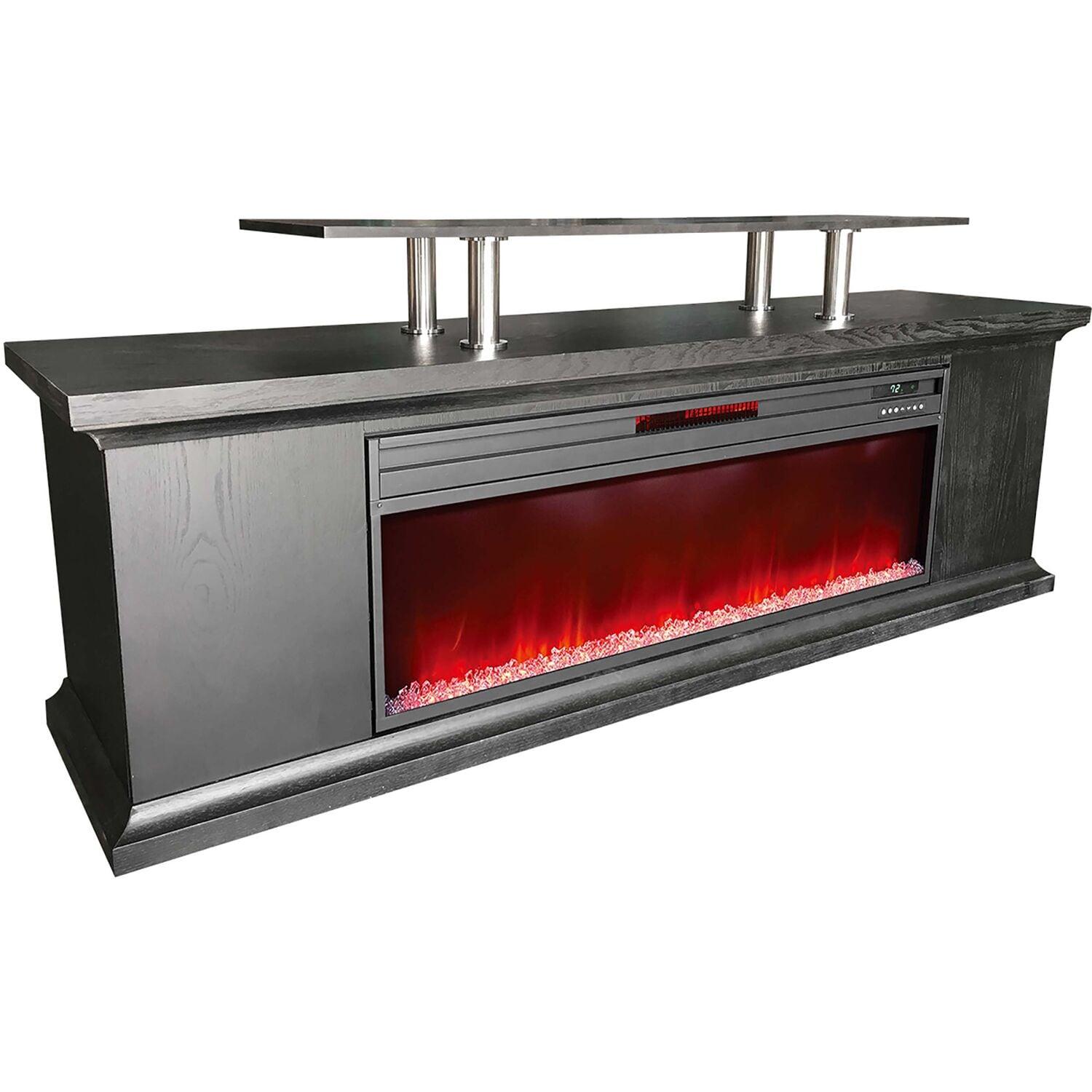 Lifesmart TV Stand for TVs up to 72" with Electric Fireplace Included