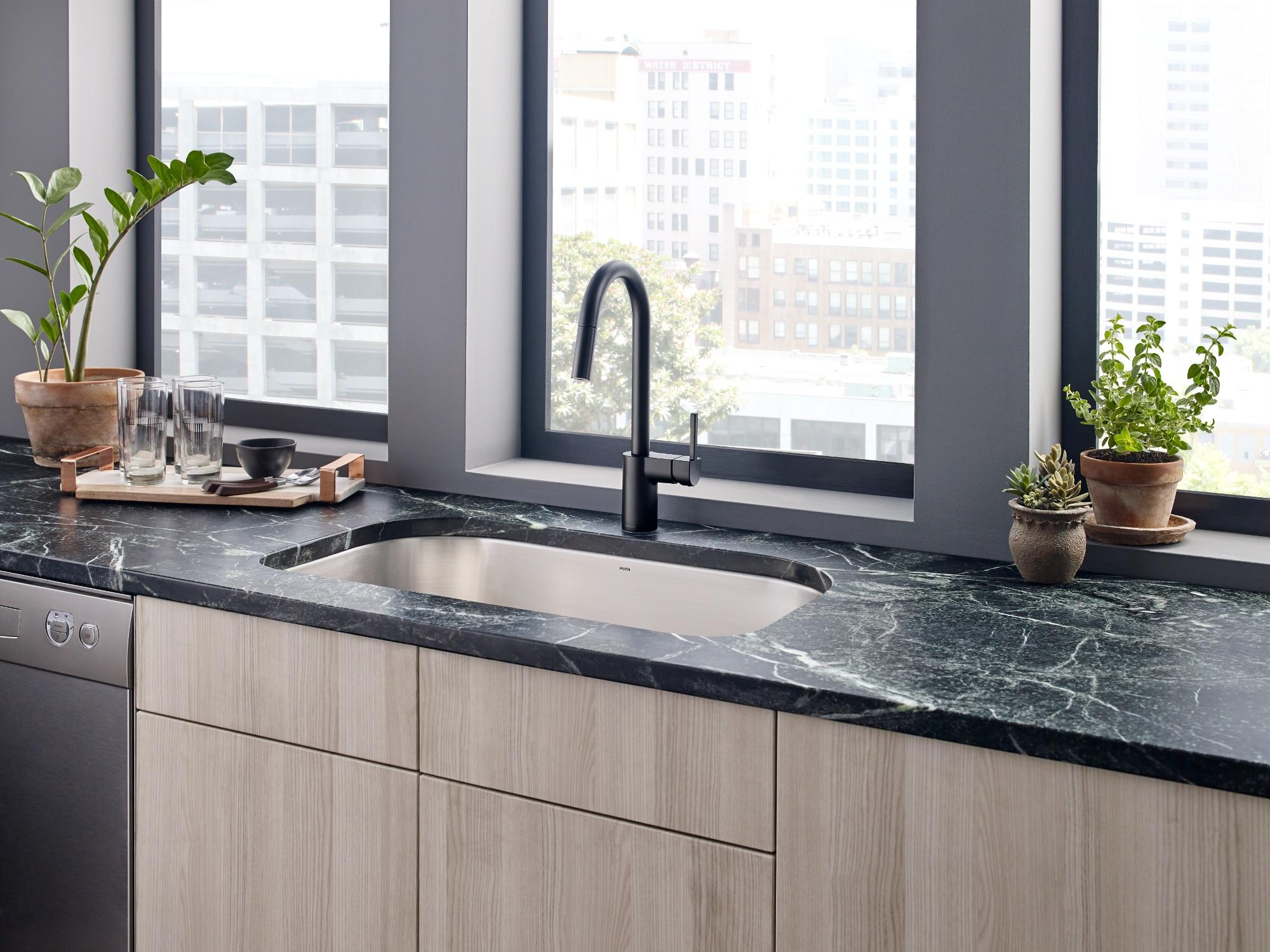 Moen Align One Handle Modern Kitchen Pulldown Faucet with Reflex and Power Clean Technology