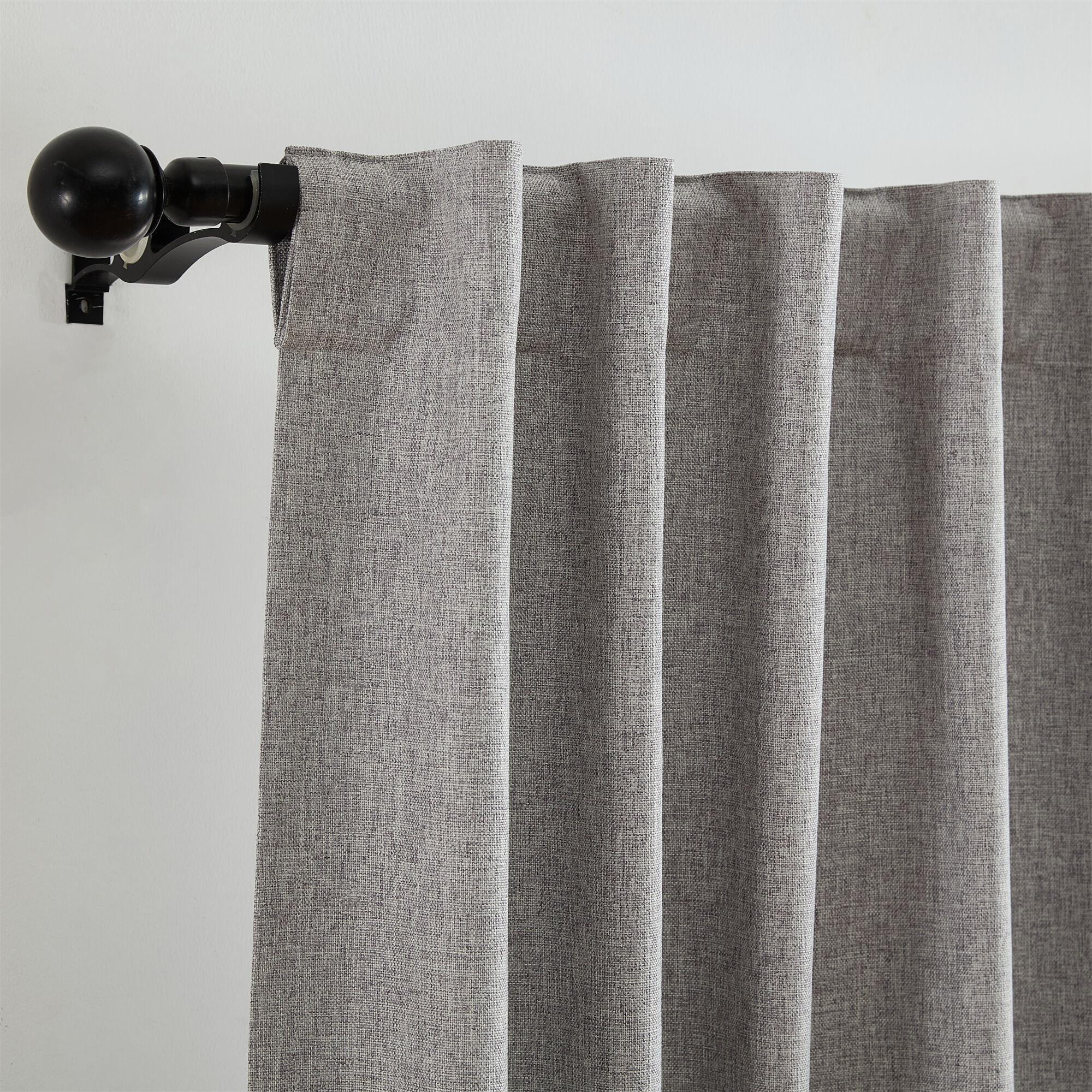 Solace Max-Blackout Solid Texture Window Curtain Panel - 52" x 95" - Gray - Elrene Home Fashions