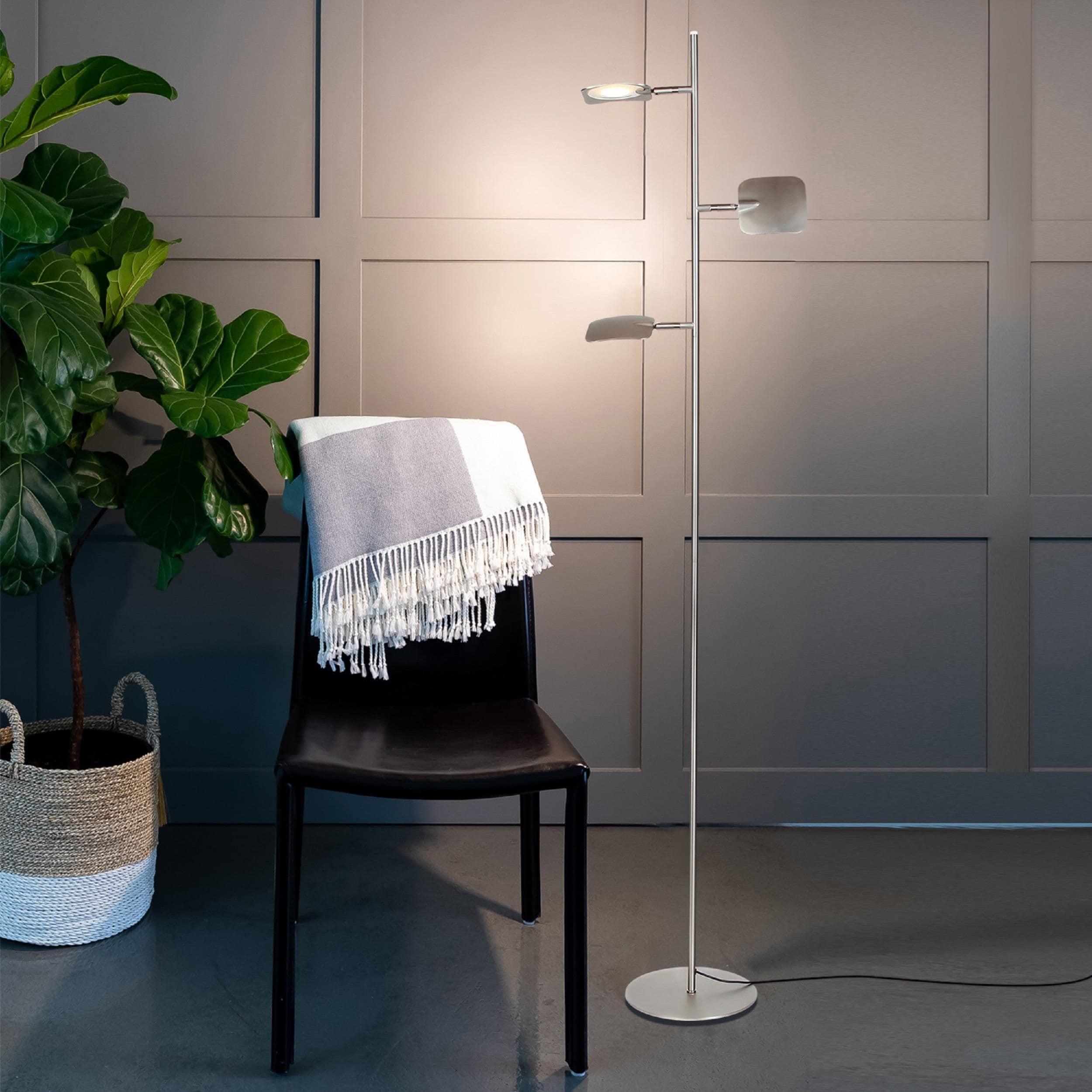 Brightech Tree Industrial LED 3-Way Dimming Floor Lamp with 3 Adjustable Spot Lights
