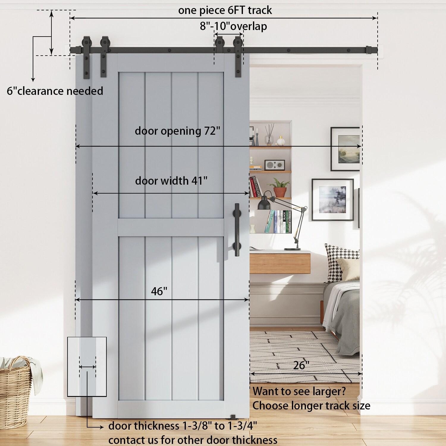 Lazio LAZ Single Bypass Double Door Barn Door Hardware Kit