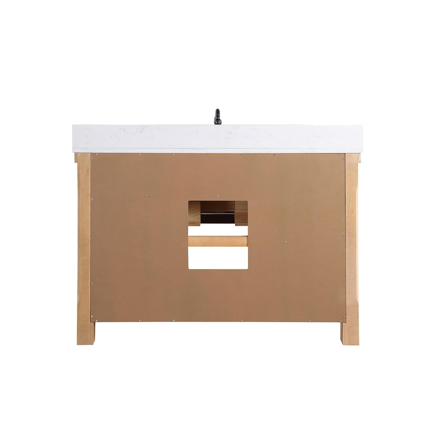 Villareal 48" Single Bath Vanity in Weathered Pine Wood & White Farmhouse Basin