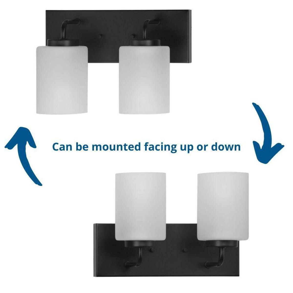 Progress Lighting Merry Collection 2-Light Brushed Nickel Etched Glass Transitional Bath Vanity Light