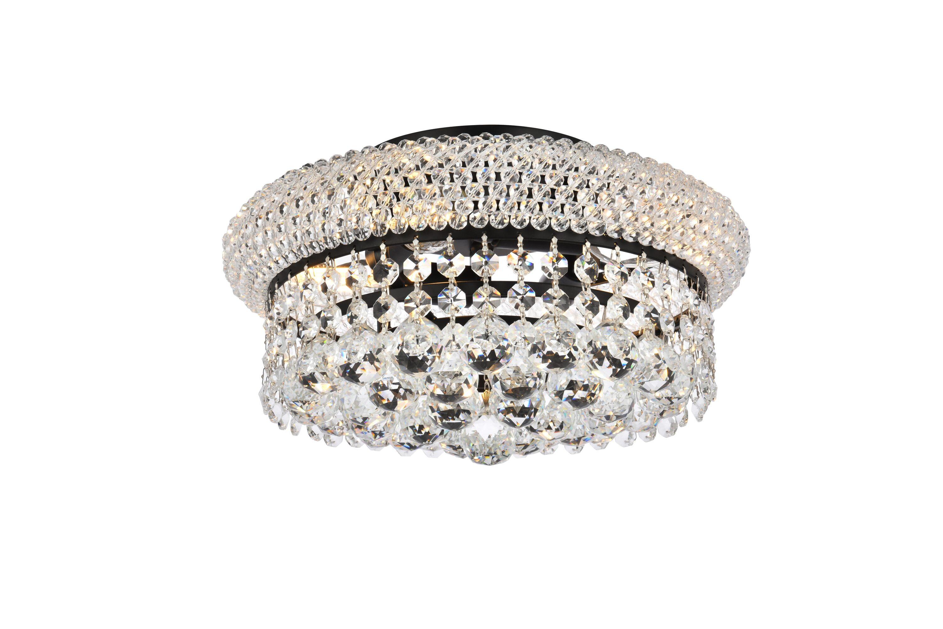 Elegant Lighting Primo 12 inch black flush mount