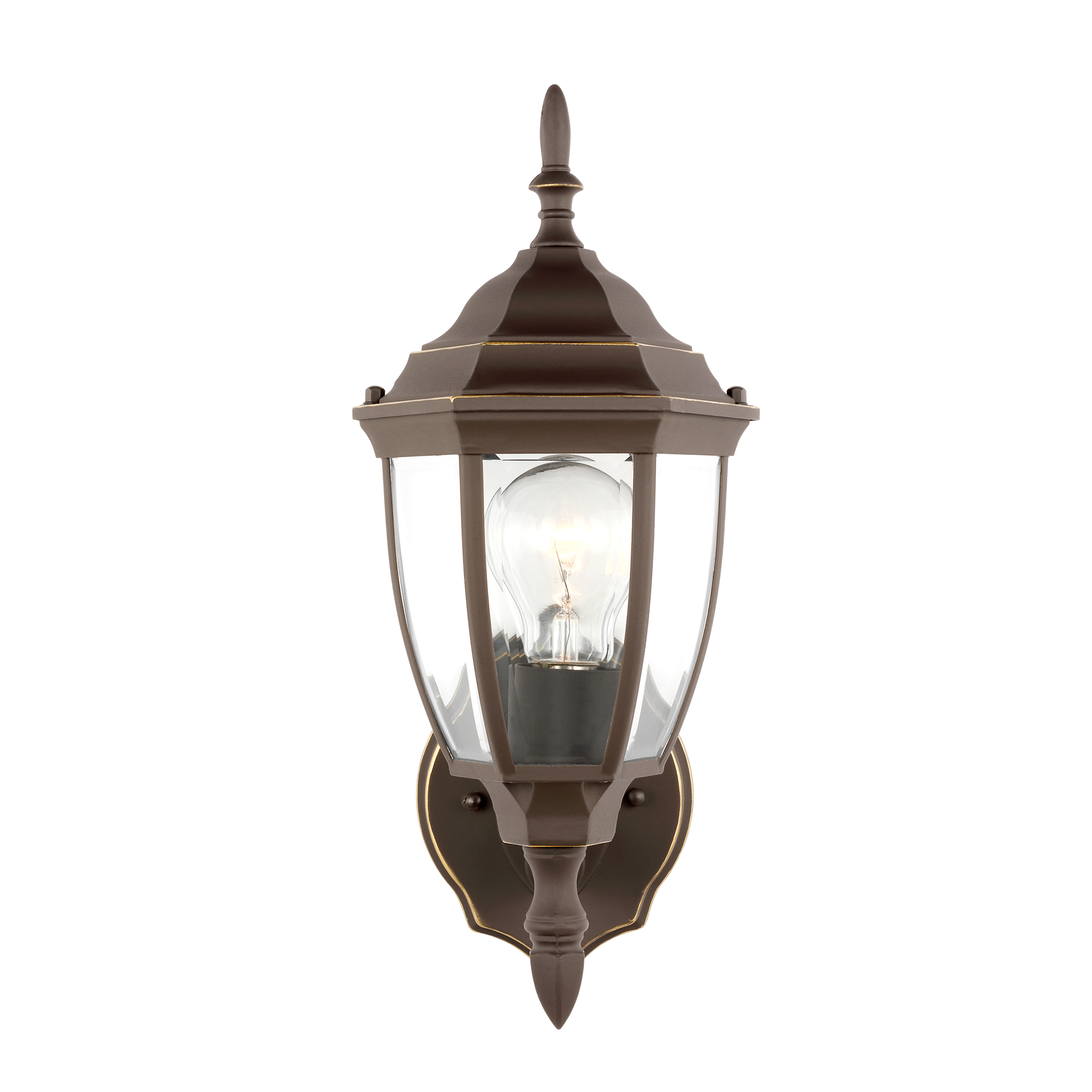 Antique Bronze Bakersville 1-Light Outdoor Wall Lantern with Clear Beveled Glass