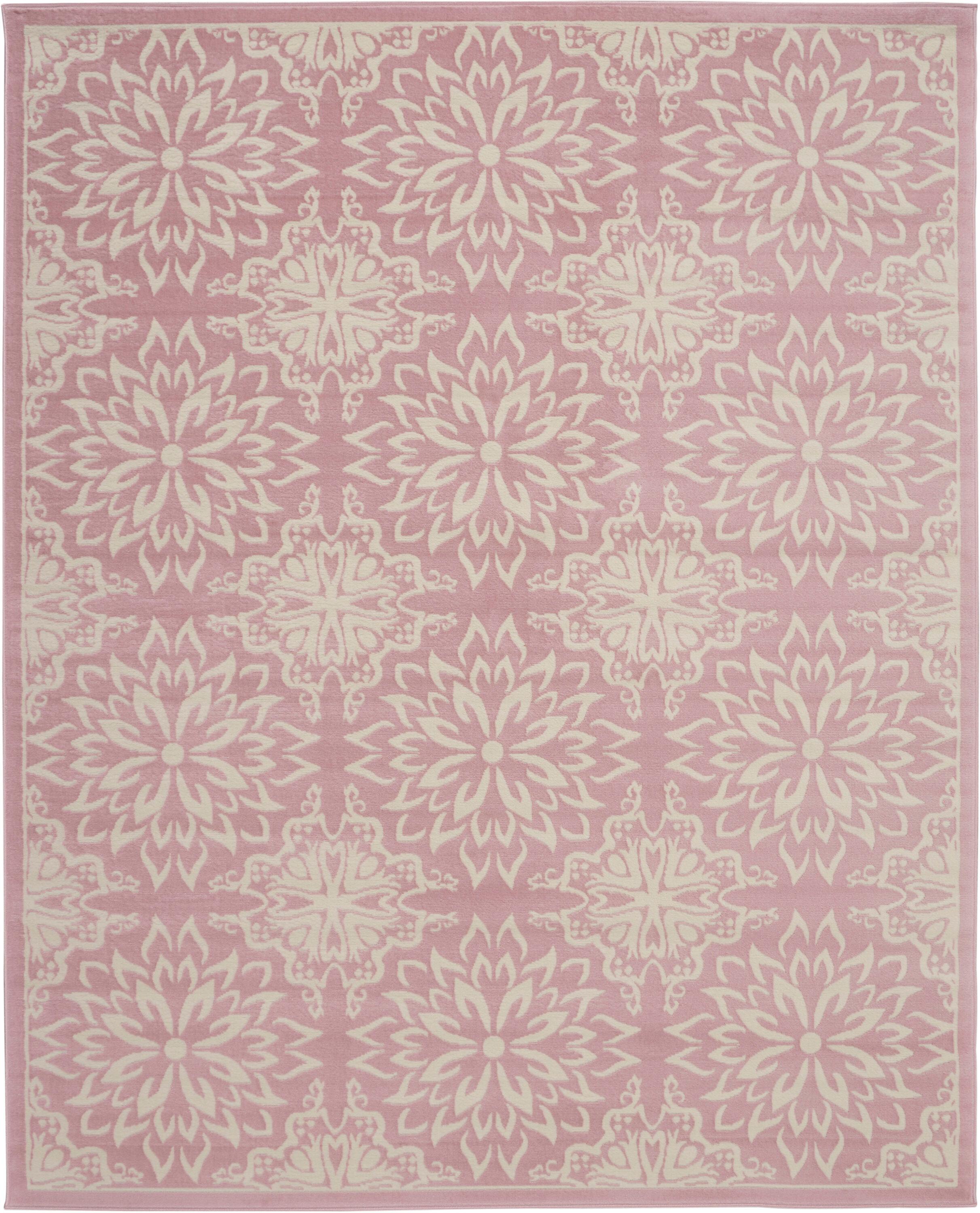 Nourison Jubilant 7' x 10' Ivory Pink Farmhouse Indoor Rug