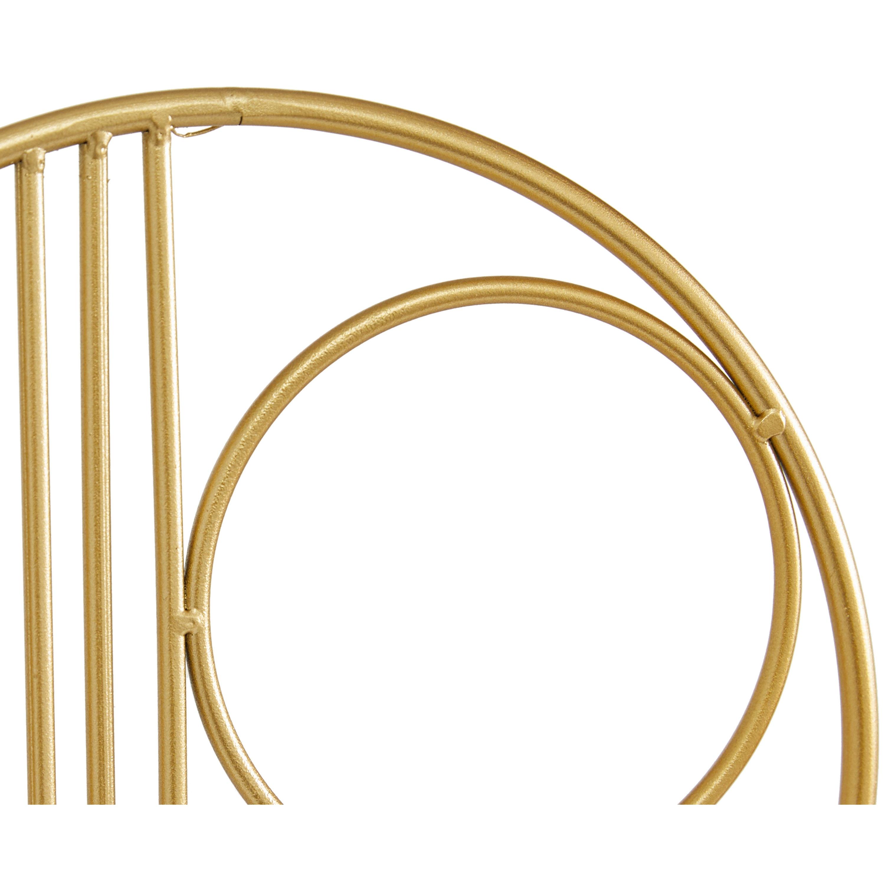 5" x 14" Gold Metal Geometric Sculpture, by DecMode