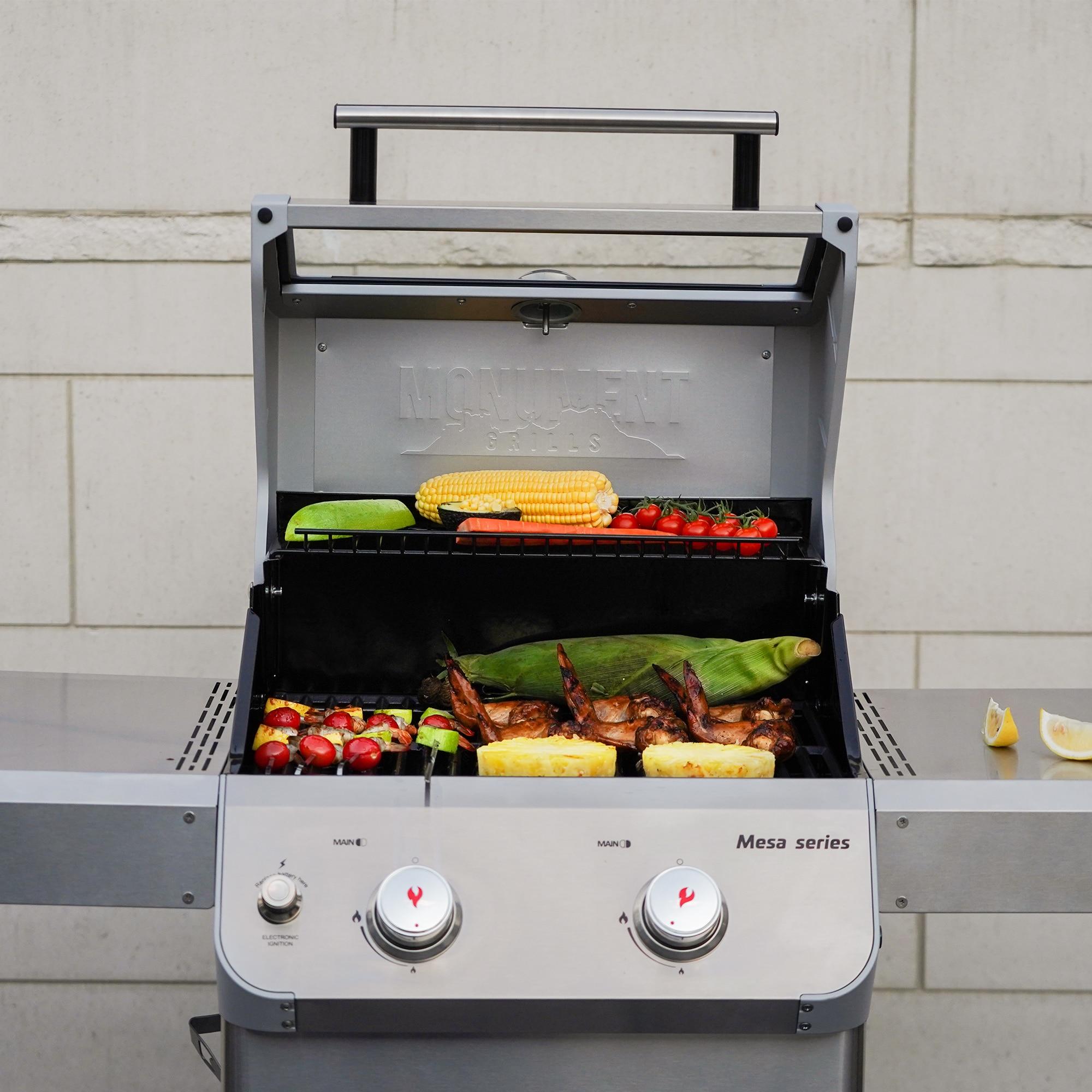 Monument Grills Mesa Series 2-Burner Free Standing Stailless Liquid Propane 24000 BTU Gas Grill with Cabinet