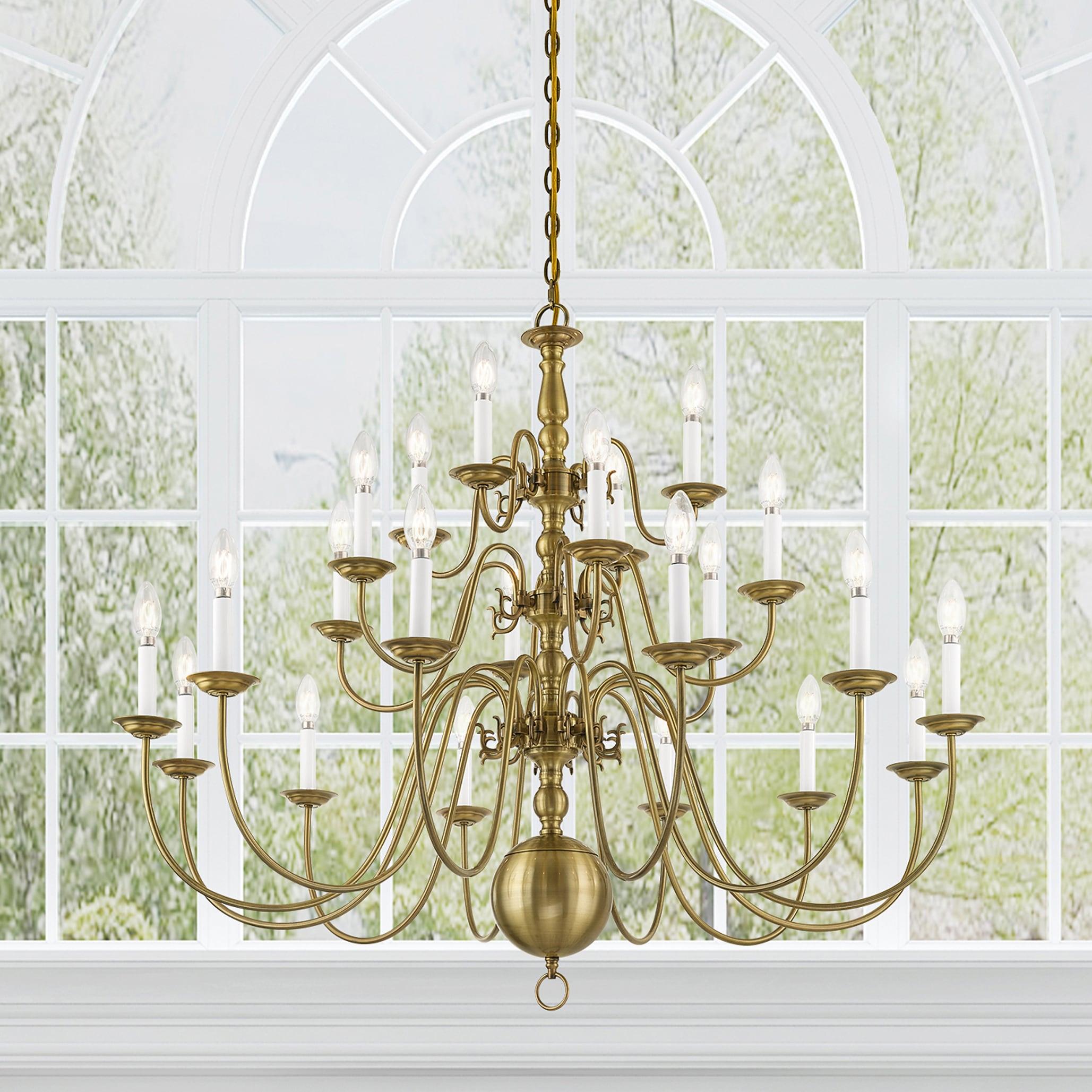 Livex Lighting Williamsburgh 22 - Light Chandelier in  Antique Brass