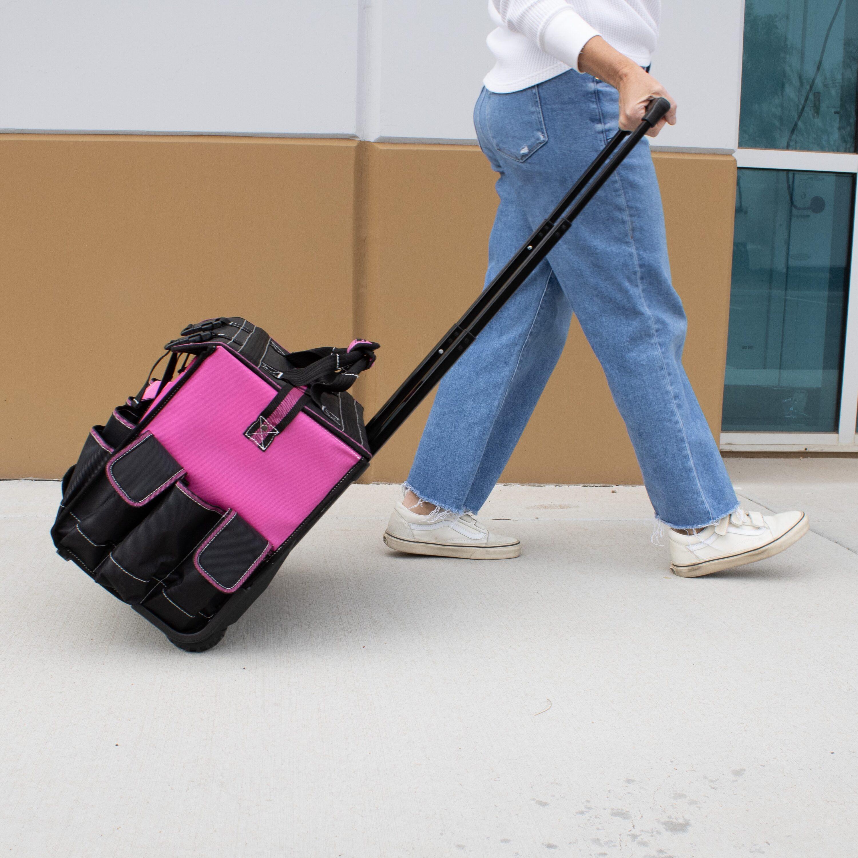 The Original Pink Box 18.25" Heavy-Duty Rolling Tool Bag