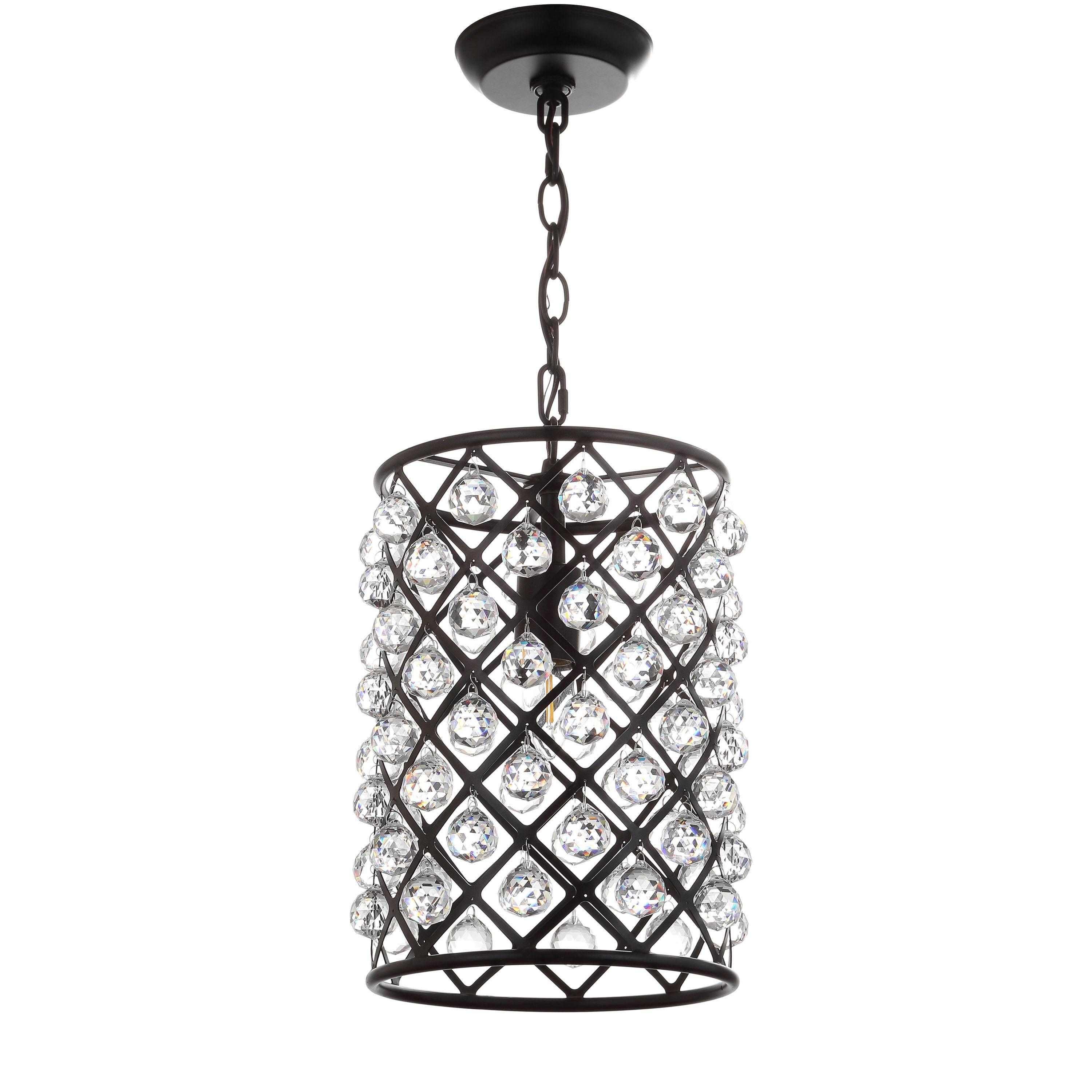 Gabrielle 10" Crystal/Metal LED Pendant, Oil Rubbed Bronze