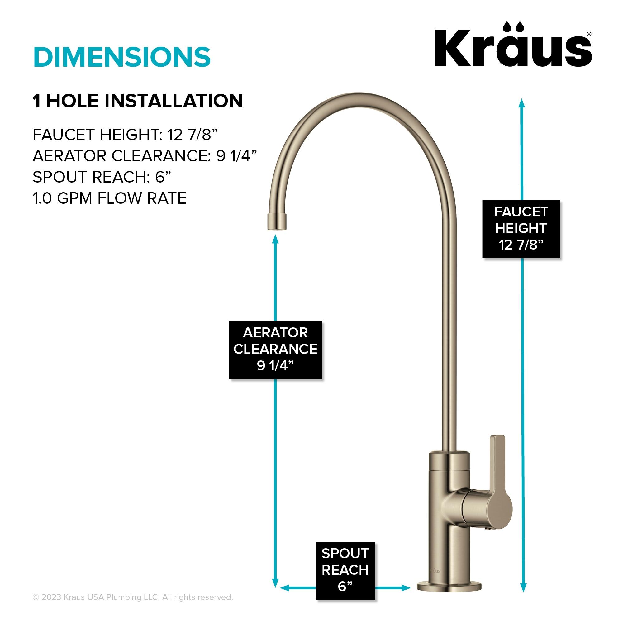 KRAUS Oletto Single Handle Drinking Water Filter Faucet for Reverse Osmosis