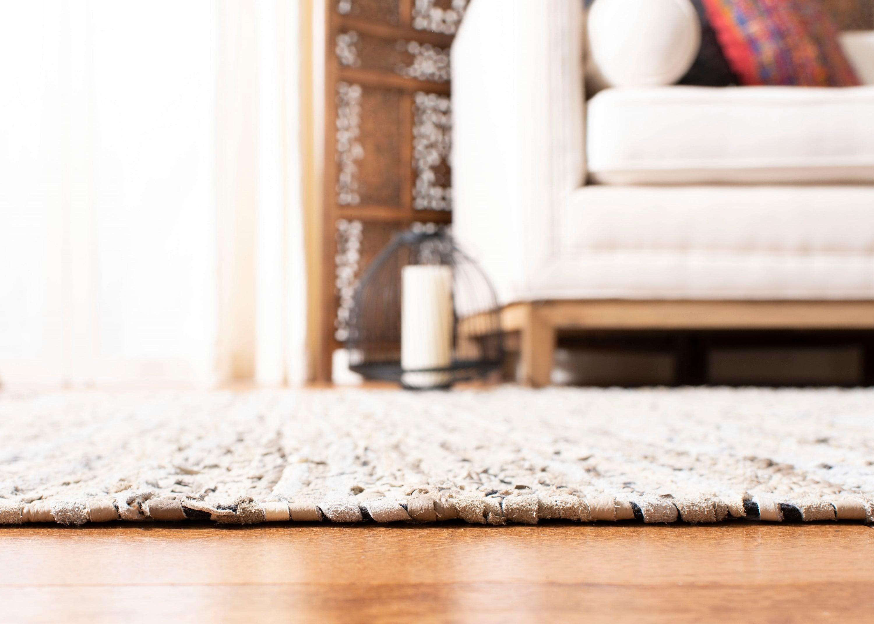 Vintage Leather VTL202 Hand Woven Indoor Area Rug - Beige/Multi - 8'x10' - Safavieh