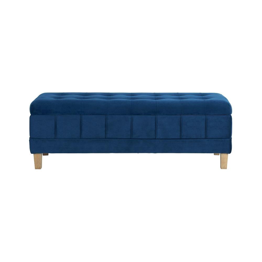 Jude Tufted Storage Ottoman Cobalt - Picket House Furnishings: Upholstered Bench with Lid, Modern Style