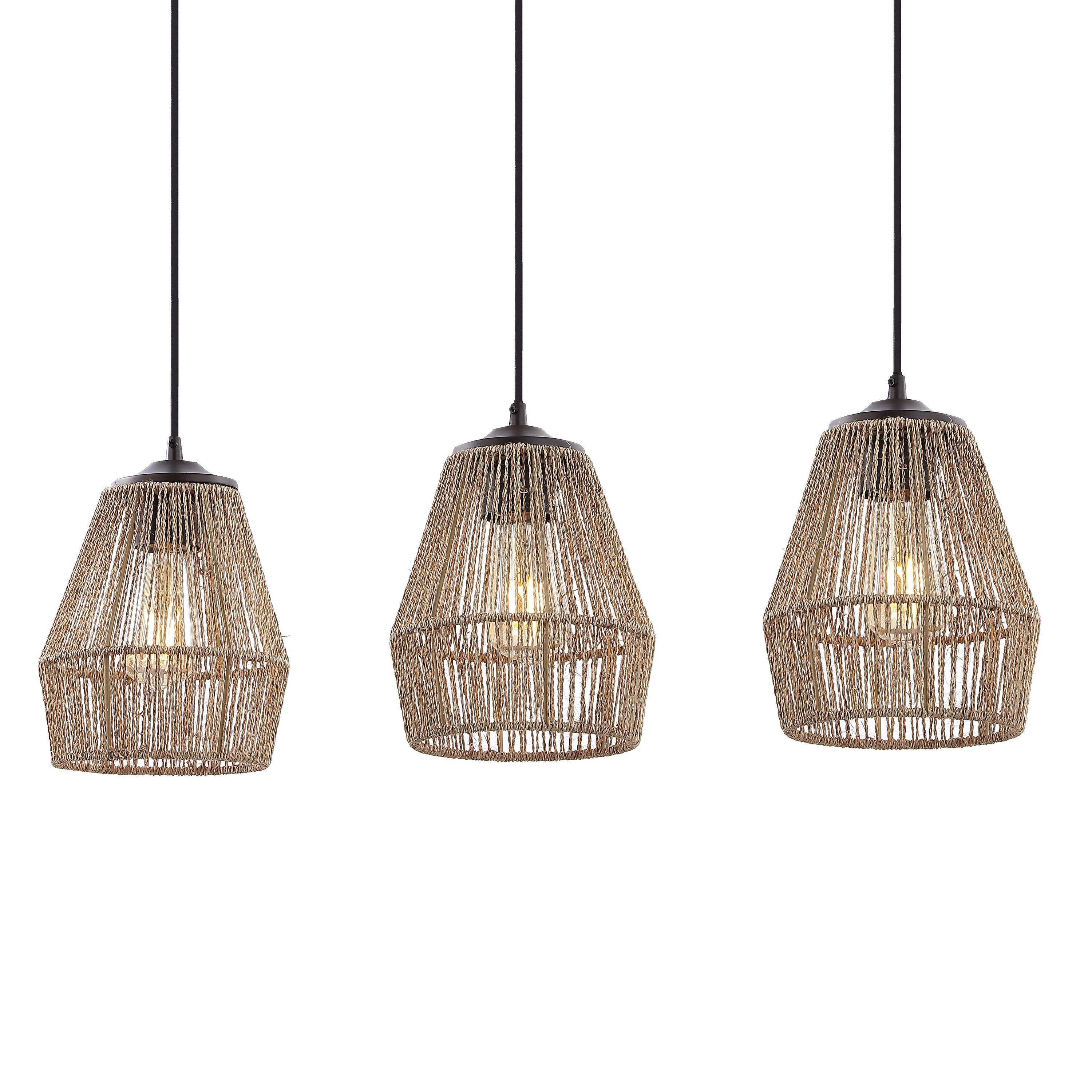 Jonathan Y Ibiza Island Seagrassmetal Bohemian Coastal Led Pendant