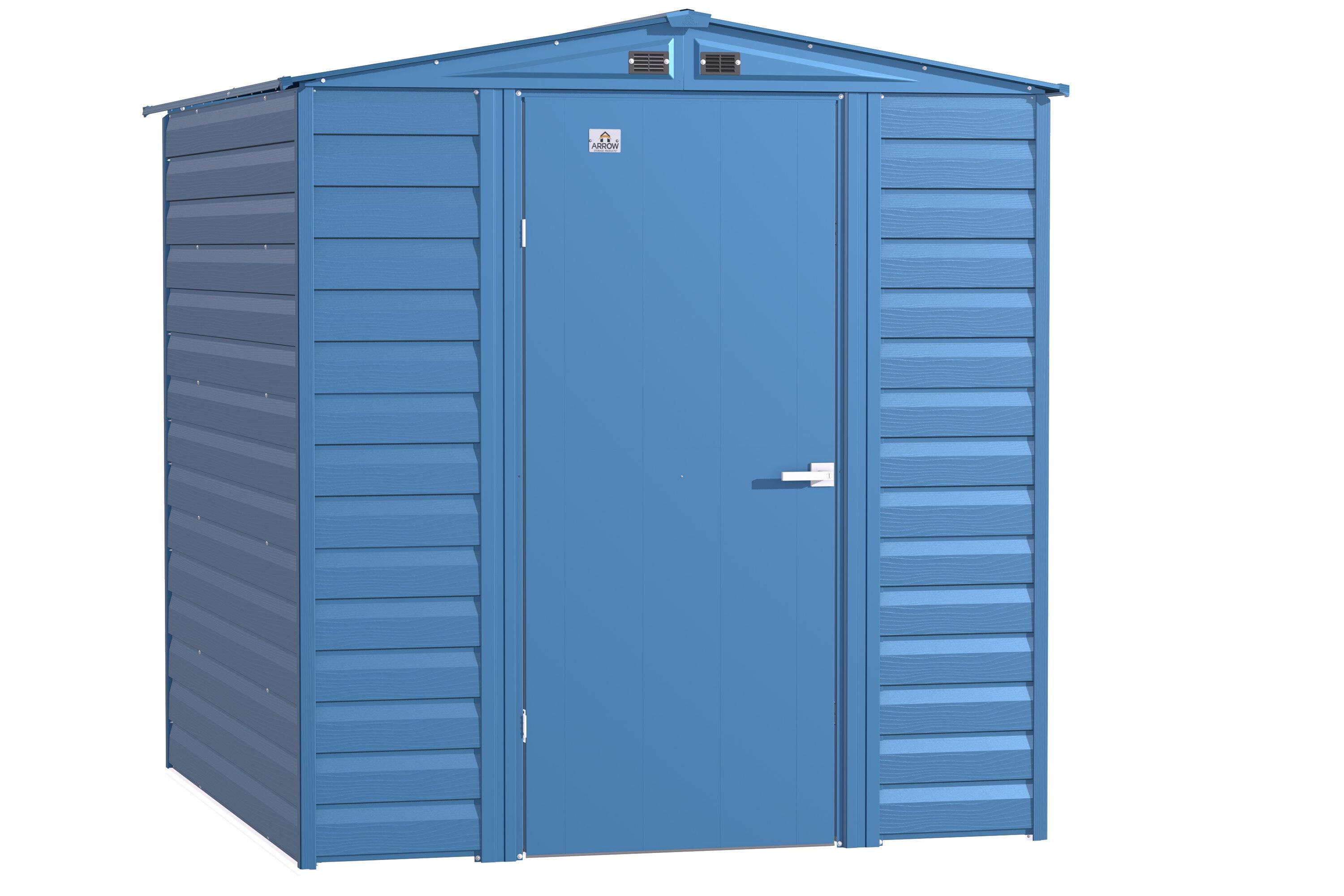 6 ft. W x 7 ft. D Galvanized Steel	 Storage Shed