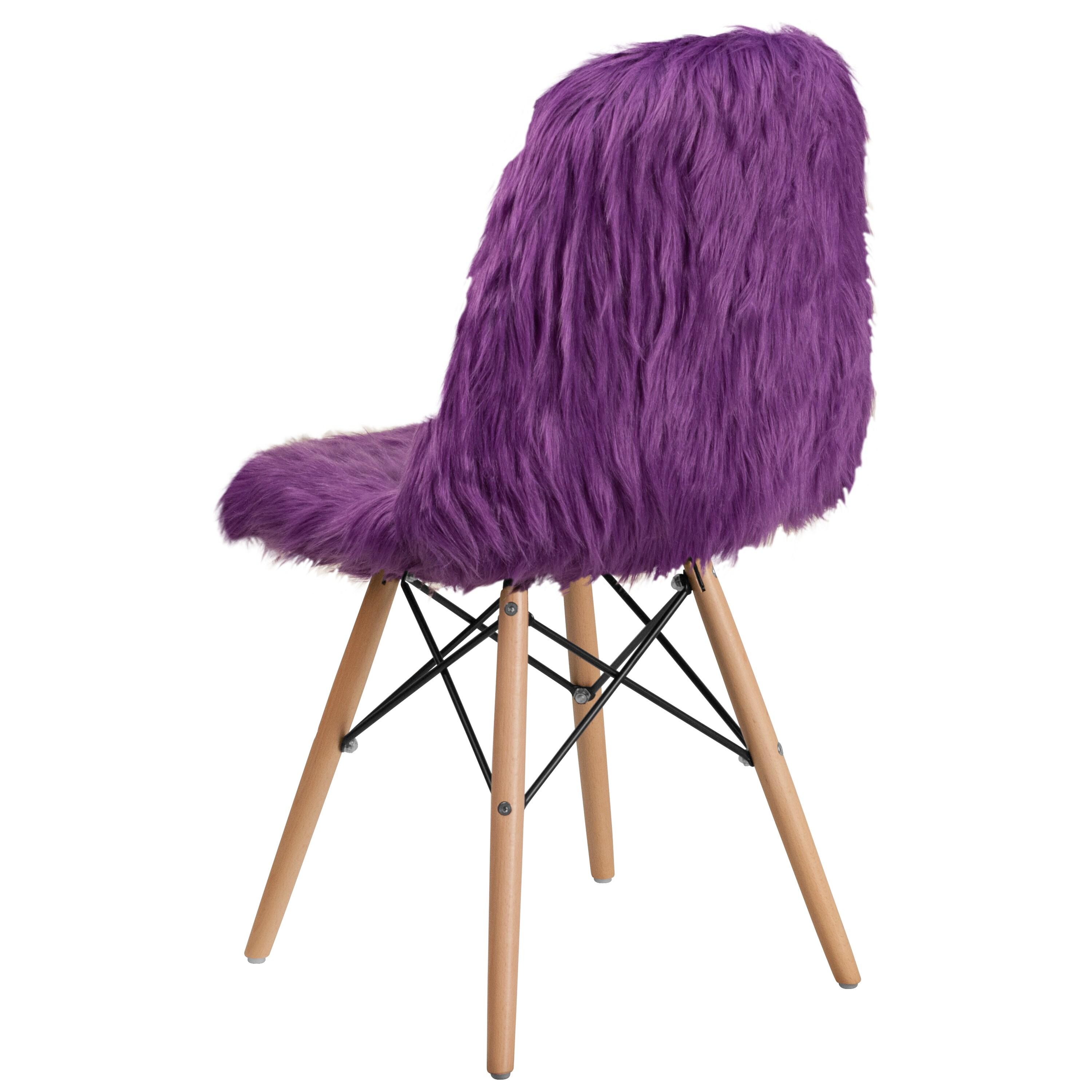 Flash Furniture Shaggy Dog Purple Accent Chair