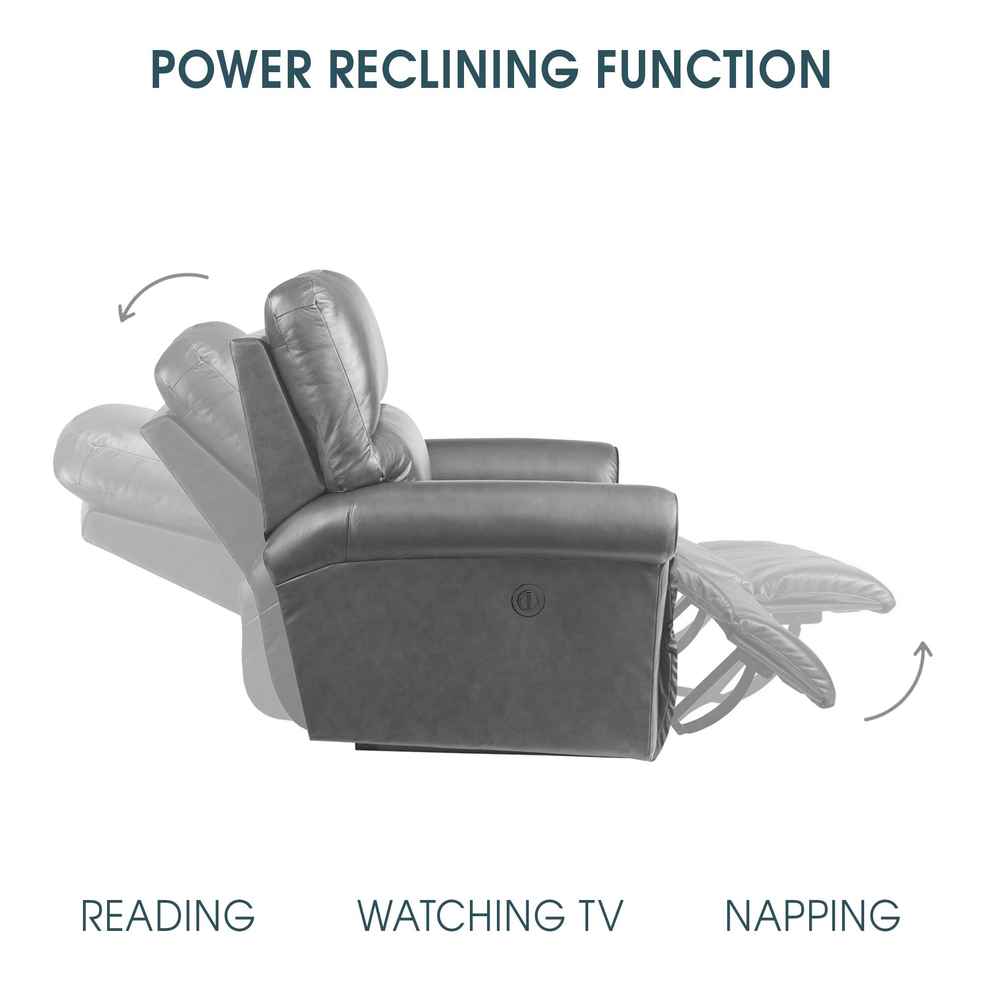 Estelle Power Loveseat in Gunmetal Fabric