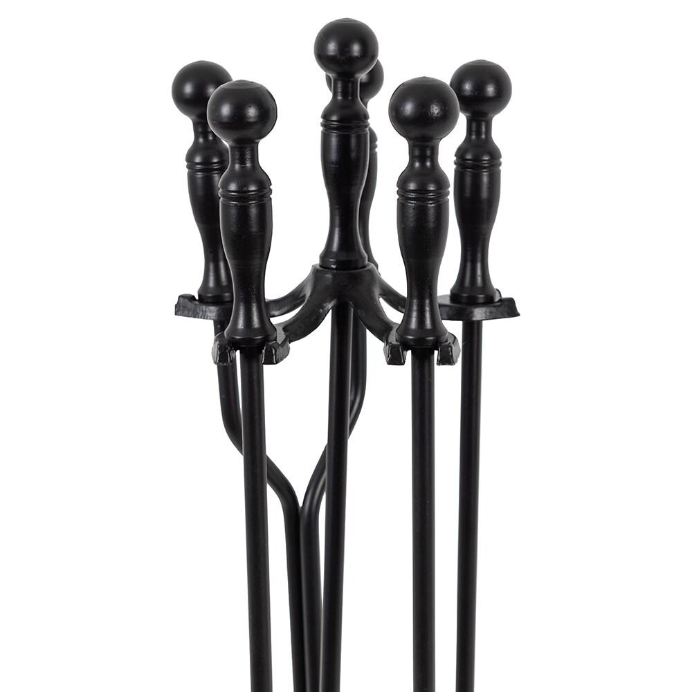 Modern Ember Cascade 5 Piece Fireplace Tool Set in Black