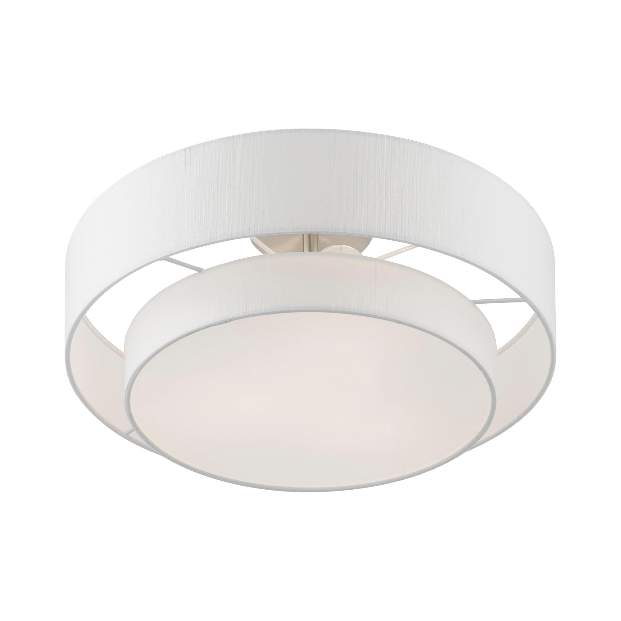 Livex Lighting Meridian 3 - Light Semi-Flush Mount in  Brushed Nickel