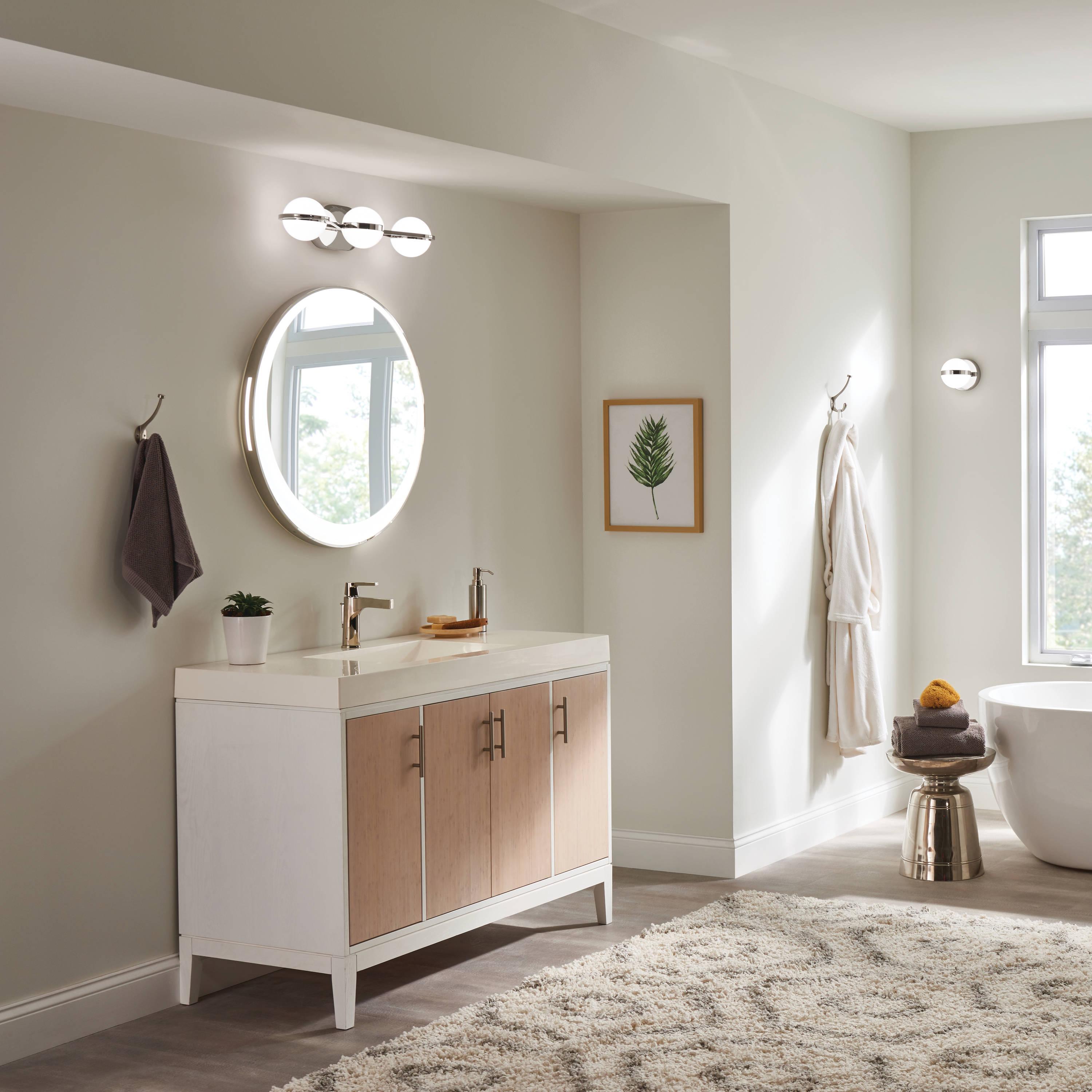 5.25 Inch 12W 1 Led Wall Sconce-Polished Nickel Finish Elan Lighting 85090Pn