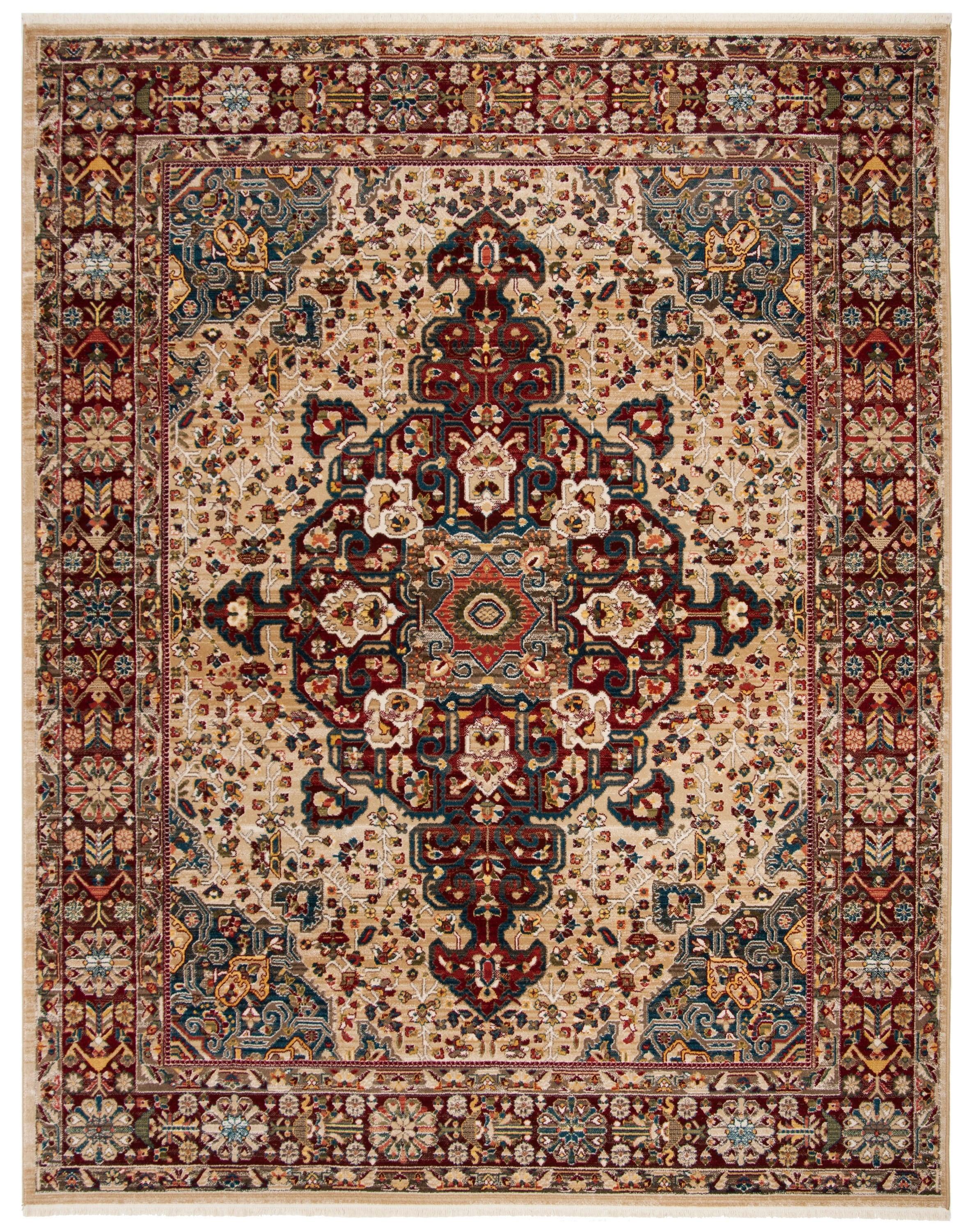 Kashan KSN305 Power Loomed Area Rug - Ivory/Red - 9'x12'6" - Safavieh