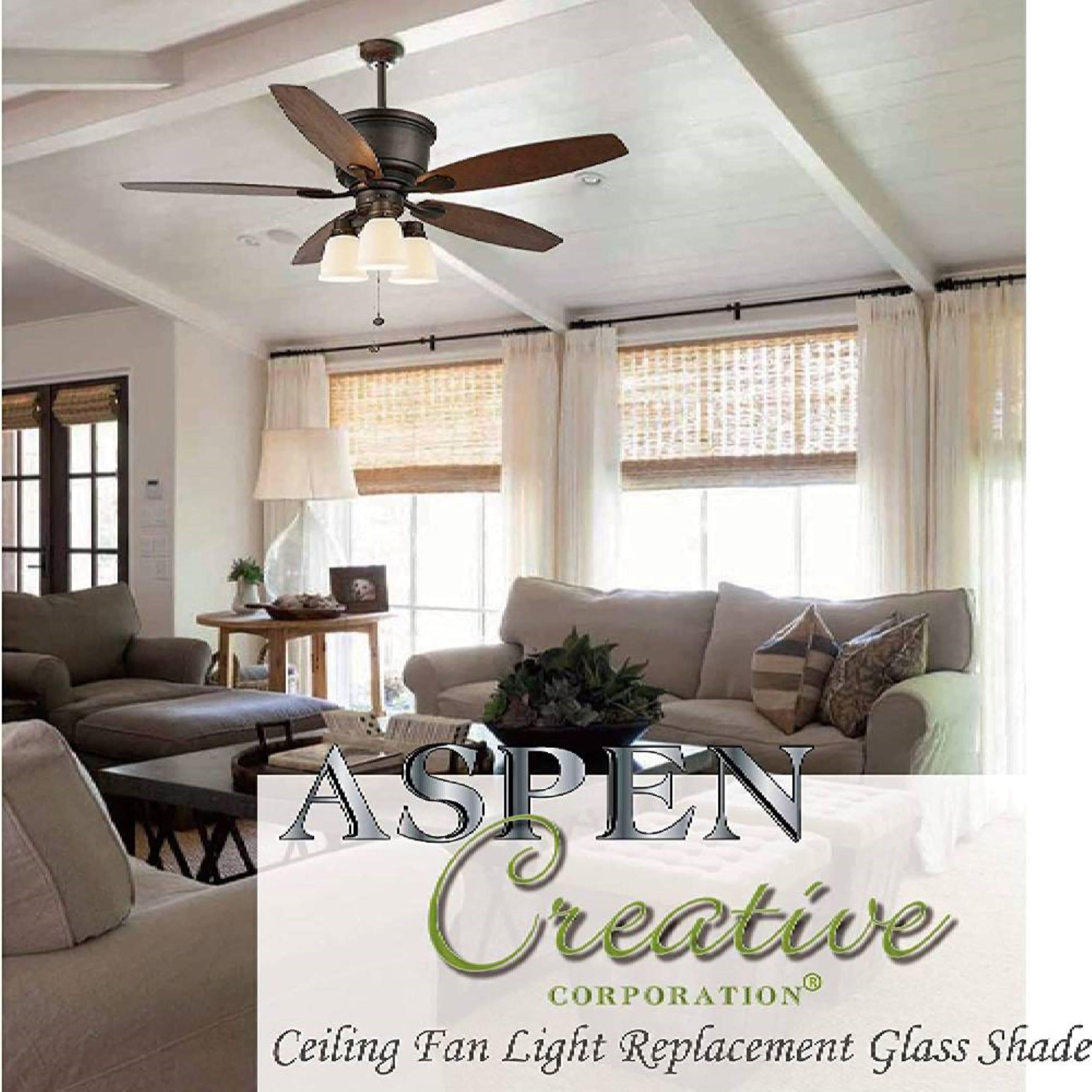 Aspen Creative Corporation 4.5'' H Glass Bell Ceiling Fan Fitter Shade (Set of 4)