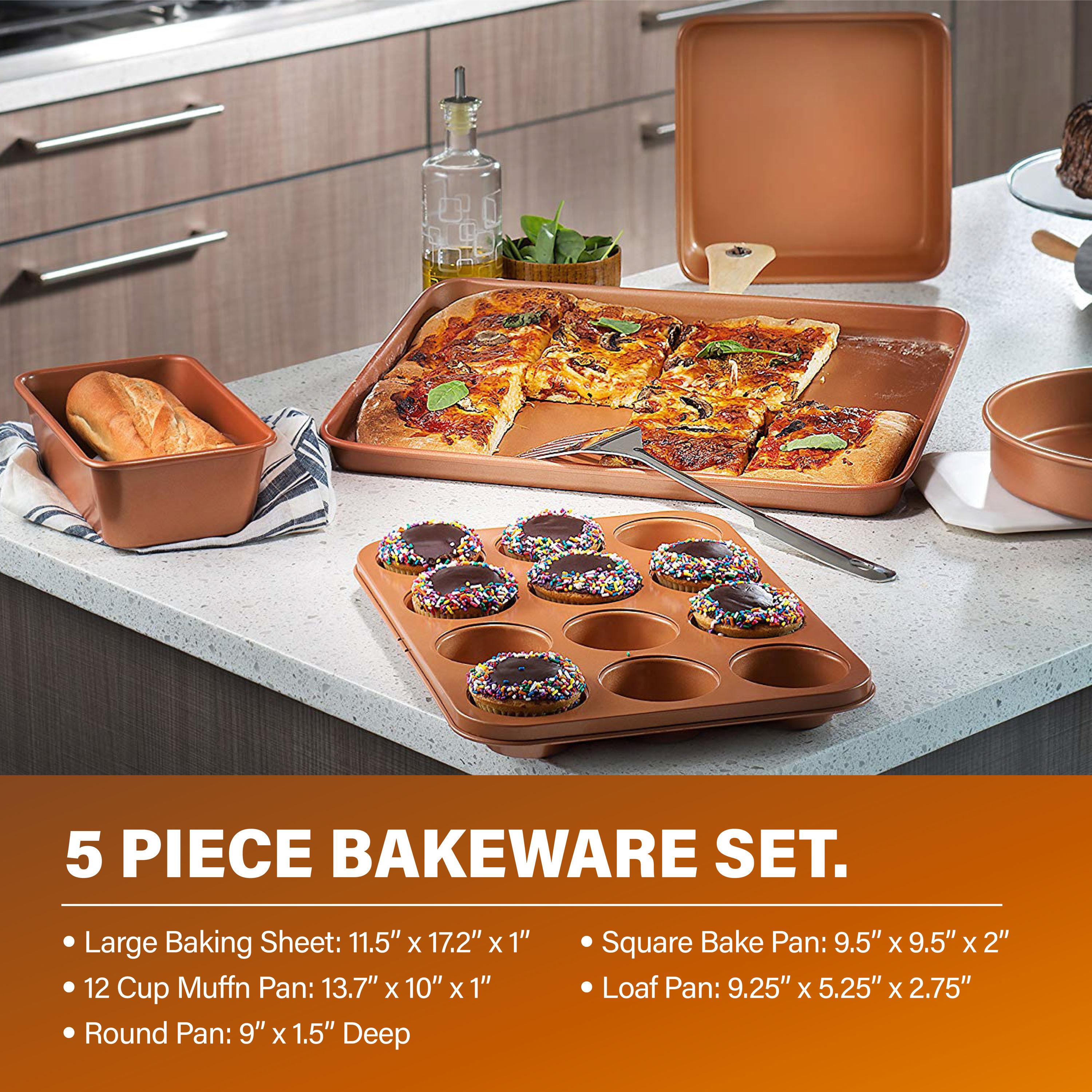 Gotham Steel 20 Piece Nonstick Cookware and Bakeware Set, Stay Cool Handles, Oven & Dishwasher Safe