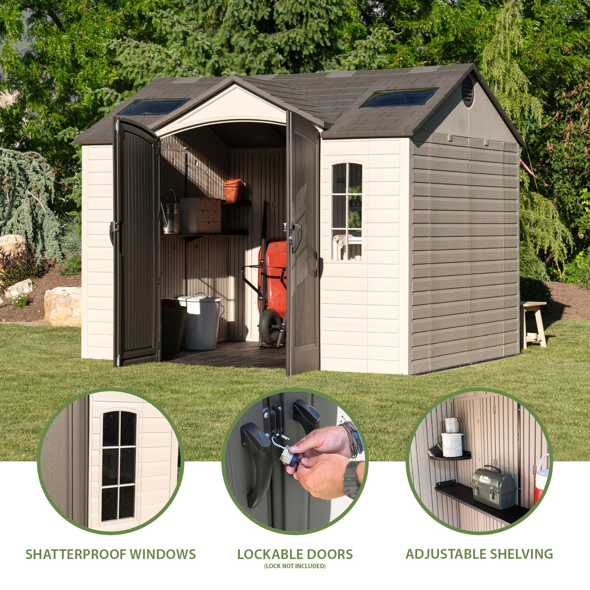 Lifetime Lifetime 10 Ft. x 8 Ft. High-Density Polyethylene (Plastic) Outdoor Storage Shed with Steel-Reinforced Construction