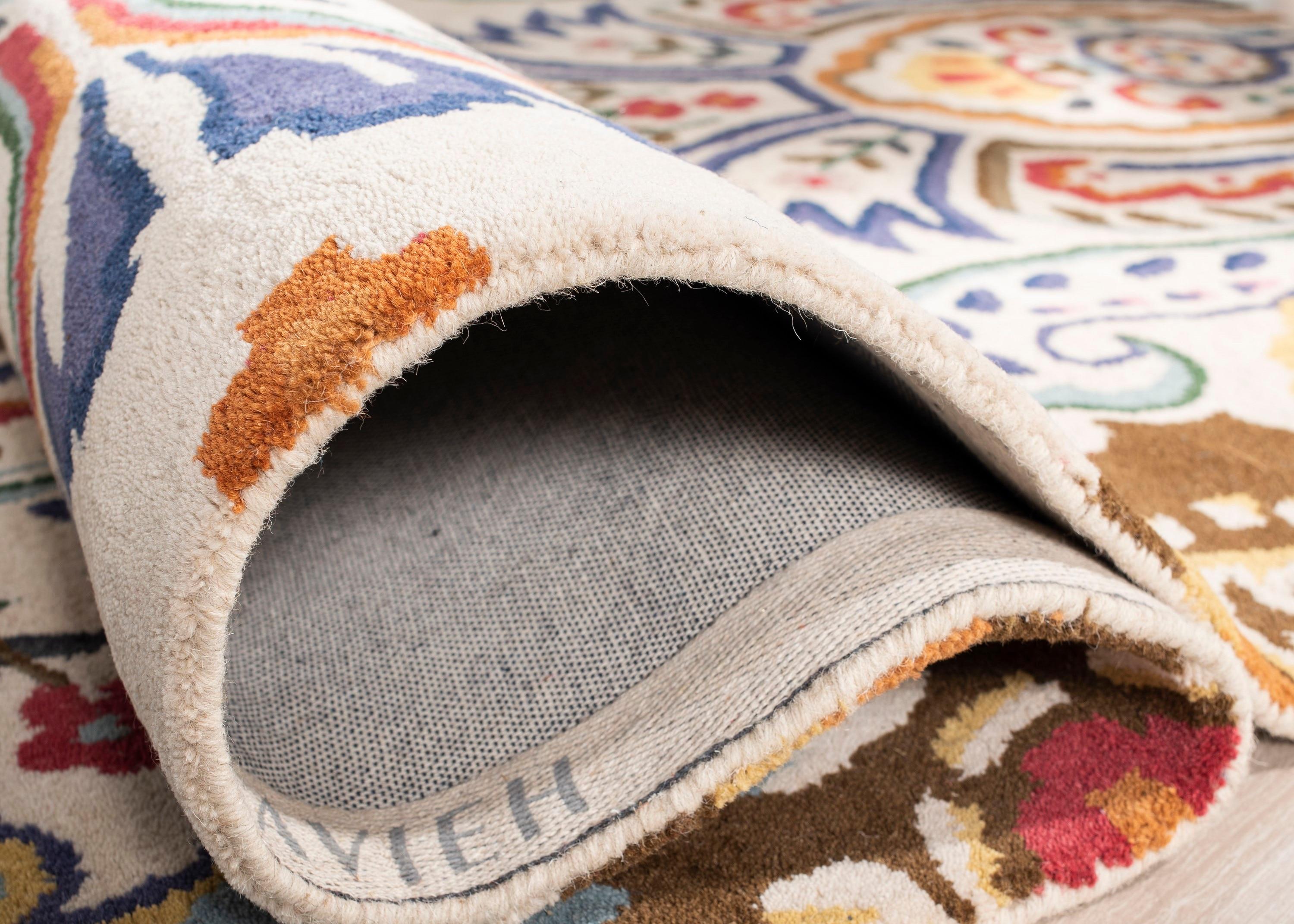 Bella BEL118 Hand Tufted Area Rug - Ivory/Teal - 5'x8' - Safavieh.