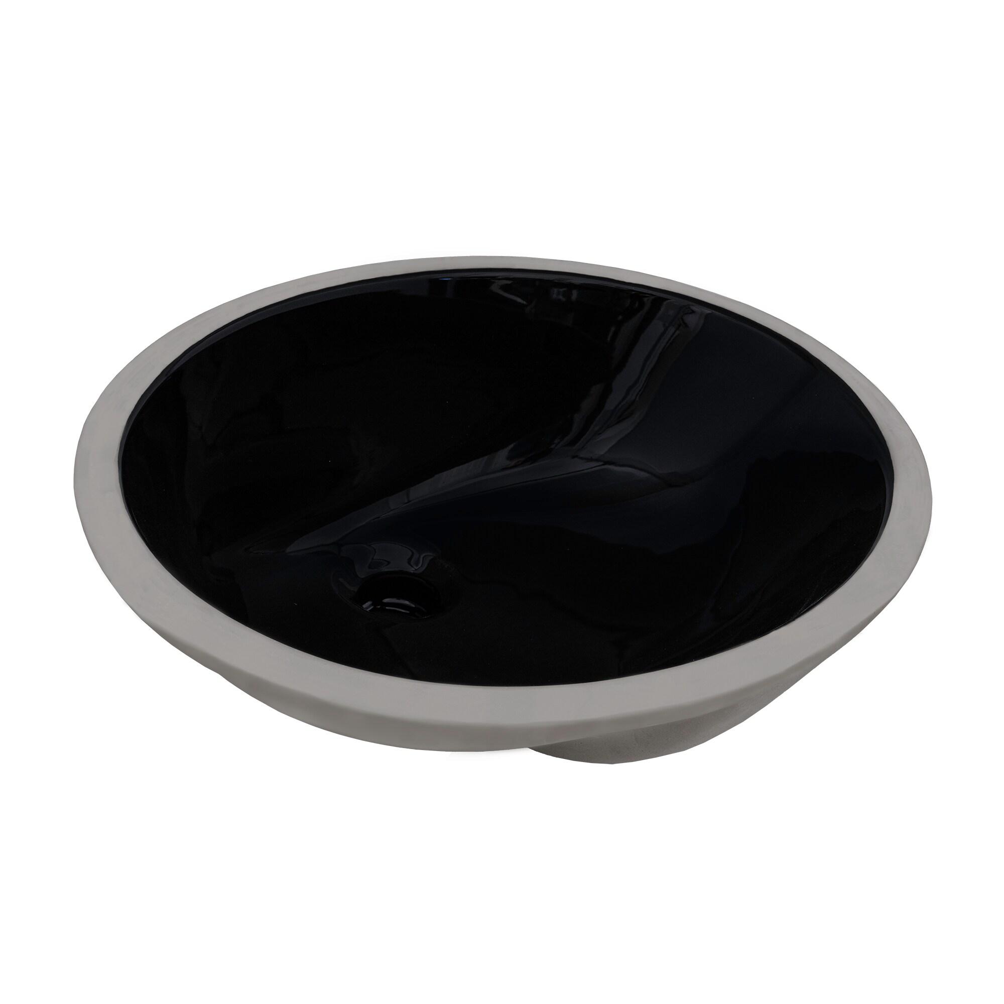 Ruvati 16 x 13 inch Undermount Bathroom Sink Oval Porcelain Ceramic with Overflow