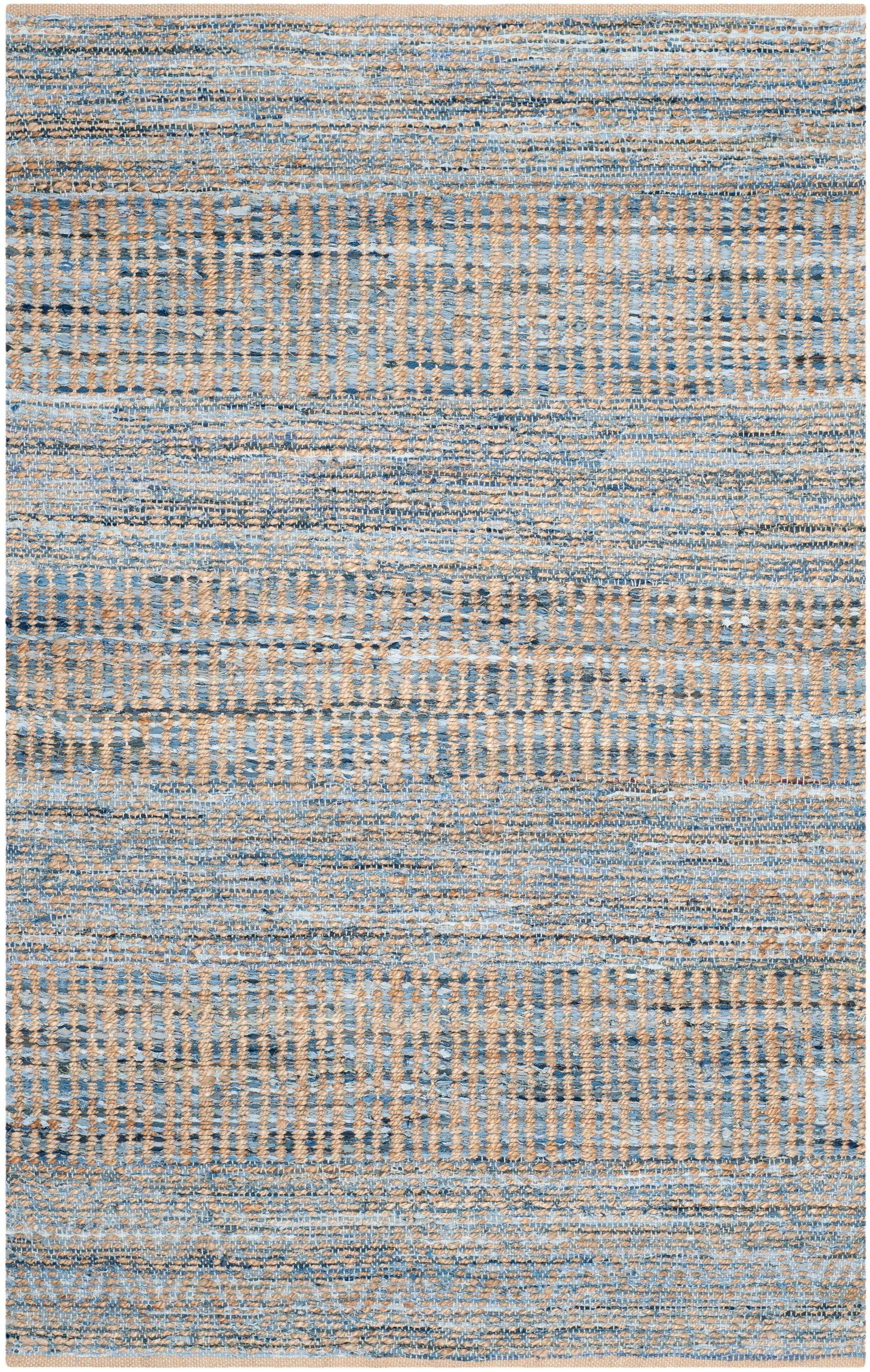 Cape Cod CAP353 Hand Woven Area Rug - Natural/Blue - 4'x6' - Safavieh.