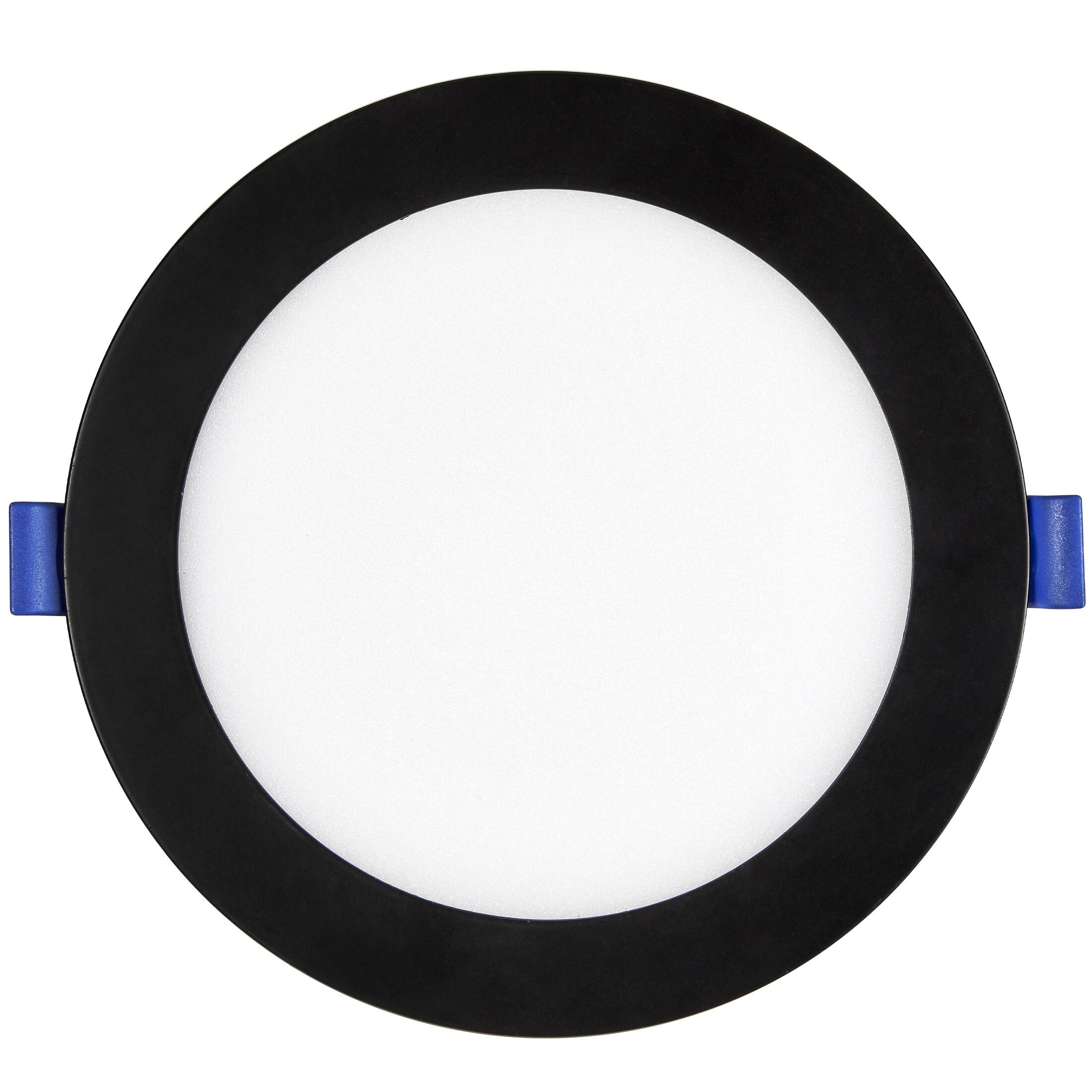 Maxxima 6 in. Ultra-Thin Recessed LED Downlight with Junction Box, Black Trim, 5 CCT Color Selectable (2700K/3000K/3500K/4000K/5000K), Dimmable, 1000 Lumens