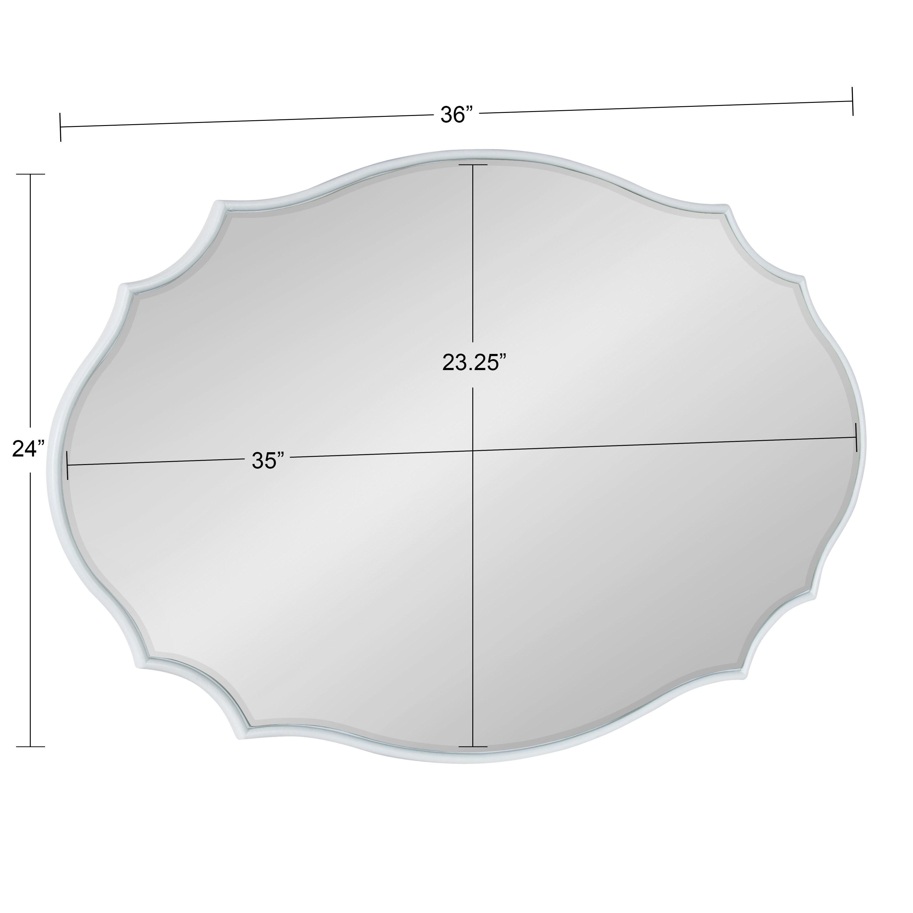 24" x 36" Leanna Scallop Wall Mirror White - Kate & Laurel All Things Decor: Modern Oval Framed, No Assembly Required