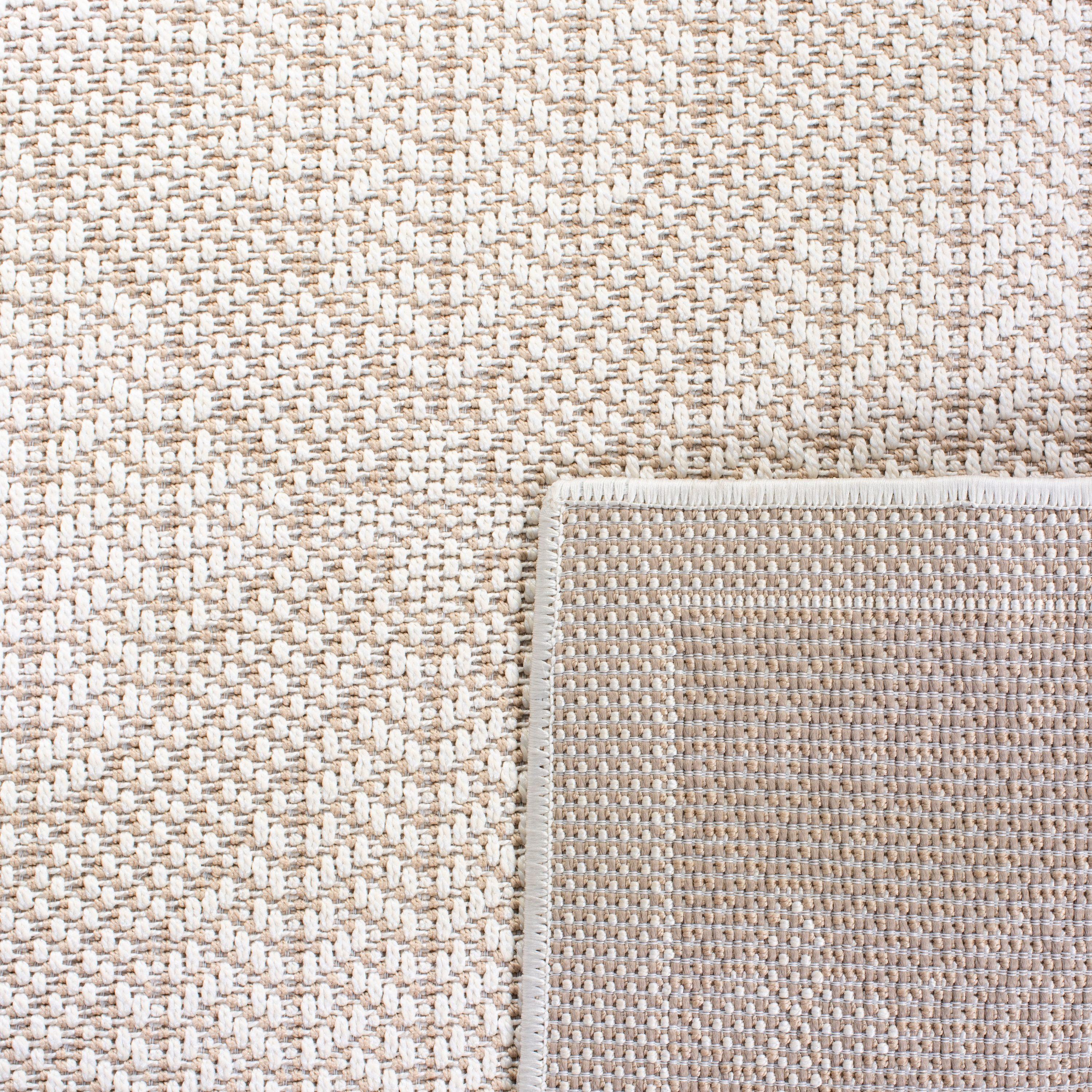 SAFAVIEH Bermuda Julijana Geometric Diamonds Indoor/Outdoor Area Rug Cream/Beige, 6'7" x 6'7" Square