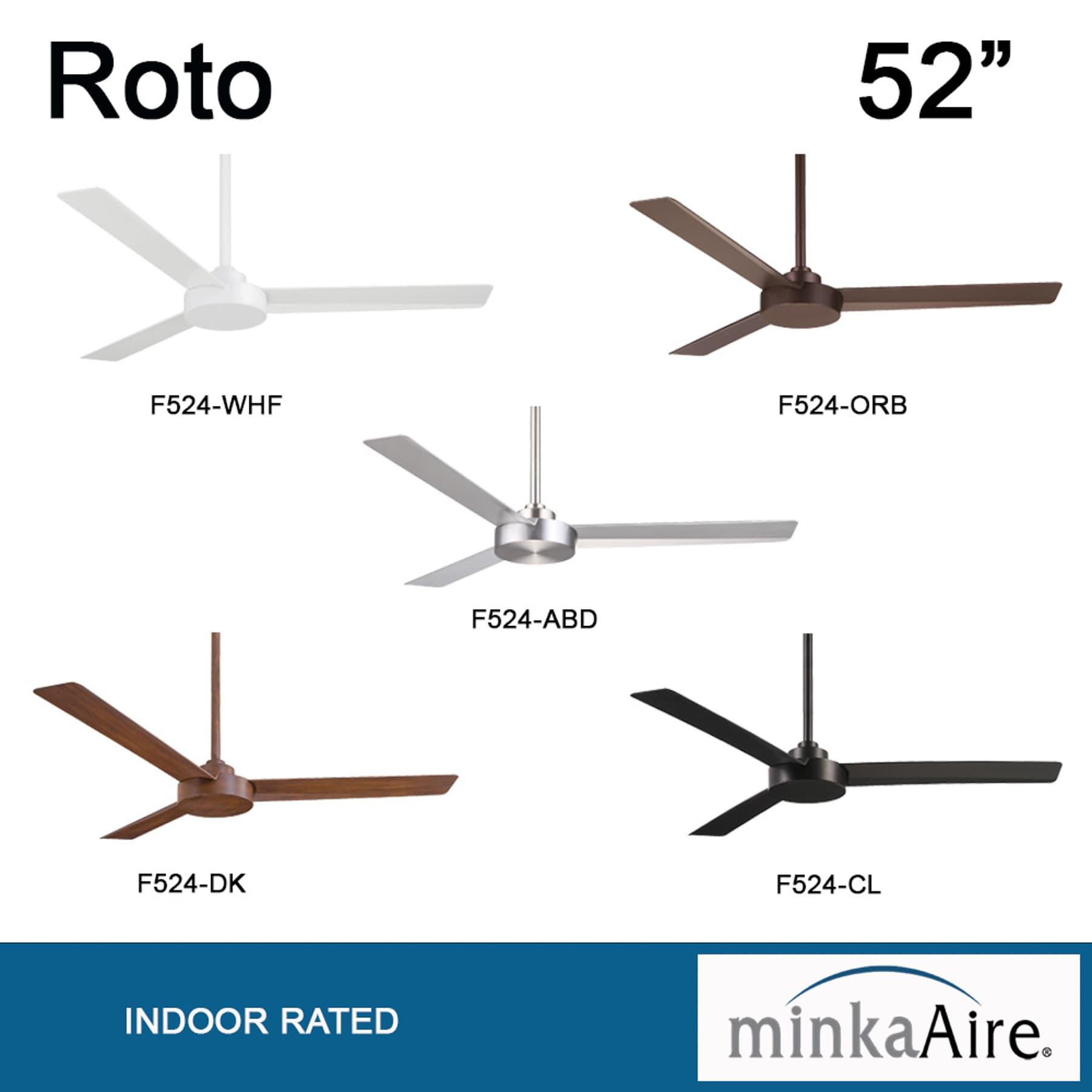 52" Roto 3 - Blade Propeller Ceiling Fan with Wall Control