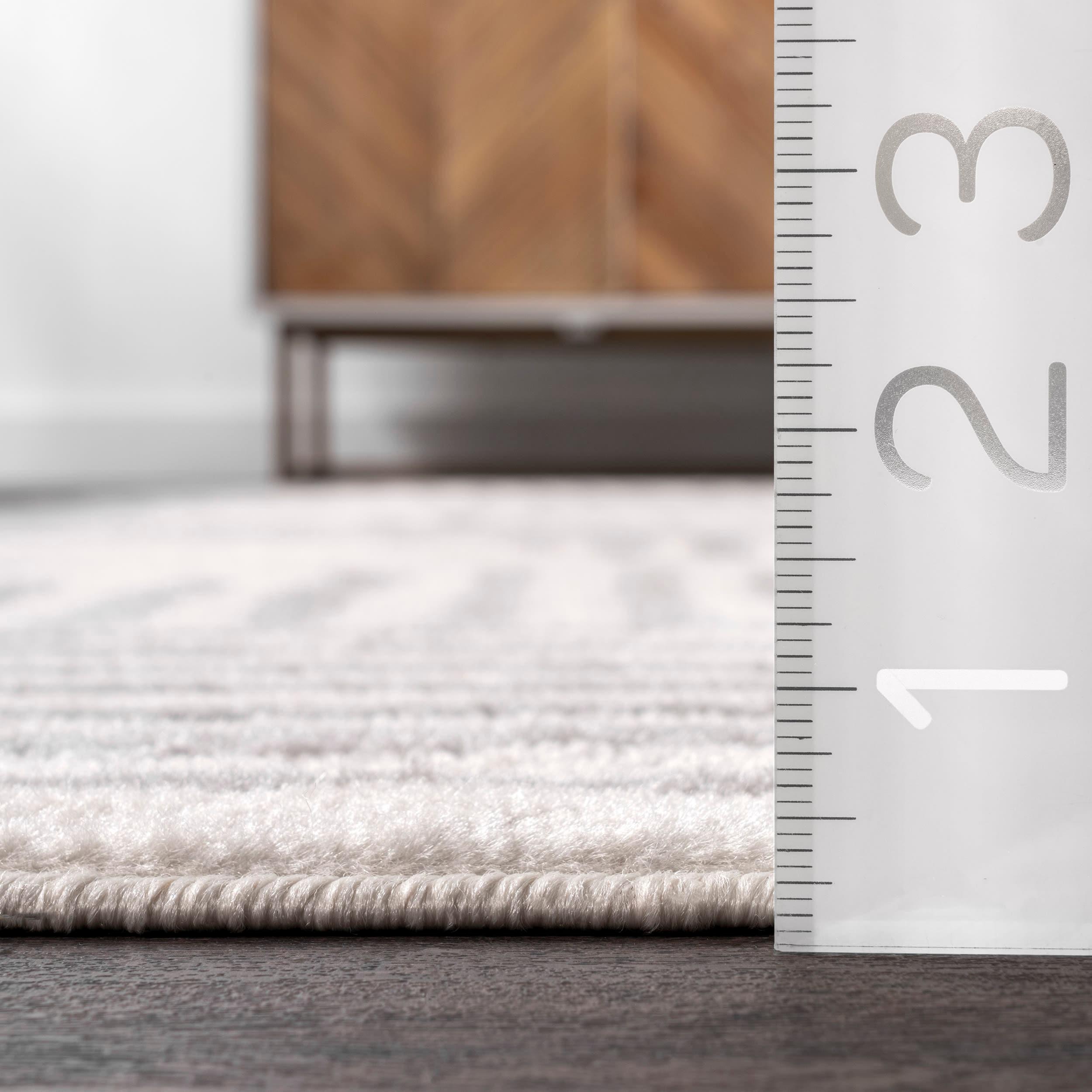 4'x6' Briggs Contemporary Striped Area Rug Light Gray - nuLOOM: Geometric Pattern, Low Pile, Indoor Use, Rectangle
