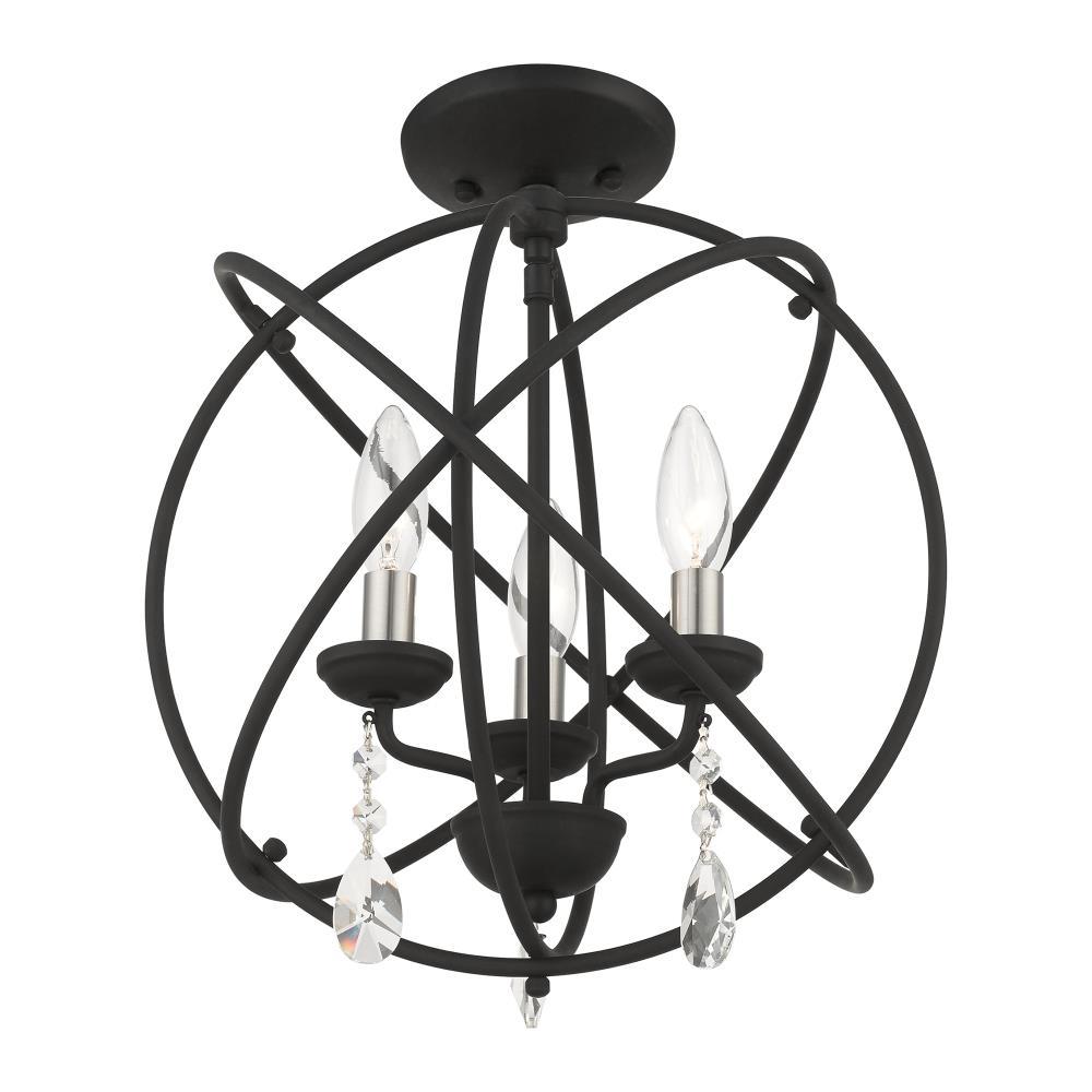 Livex Lighting Aria 3 - Light Chandelier in  Black