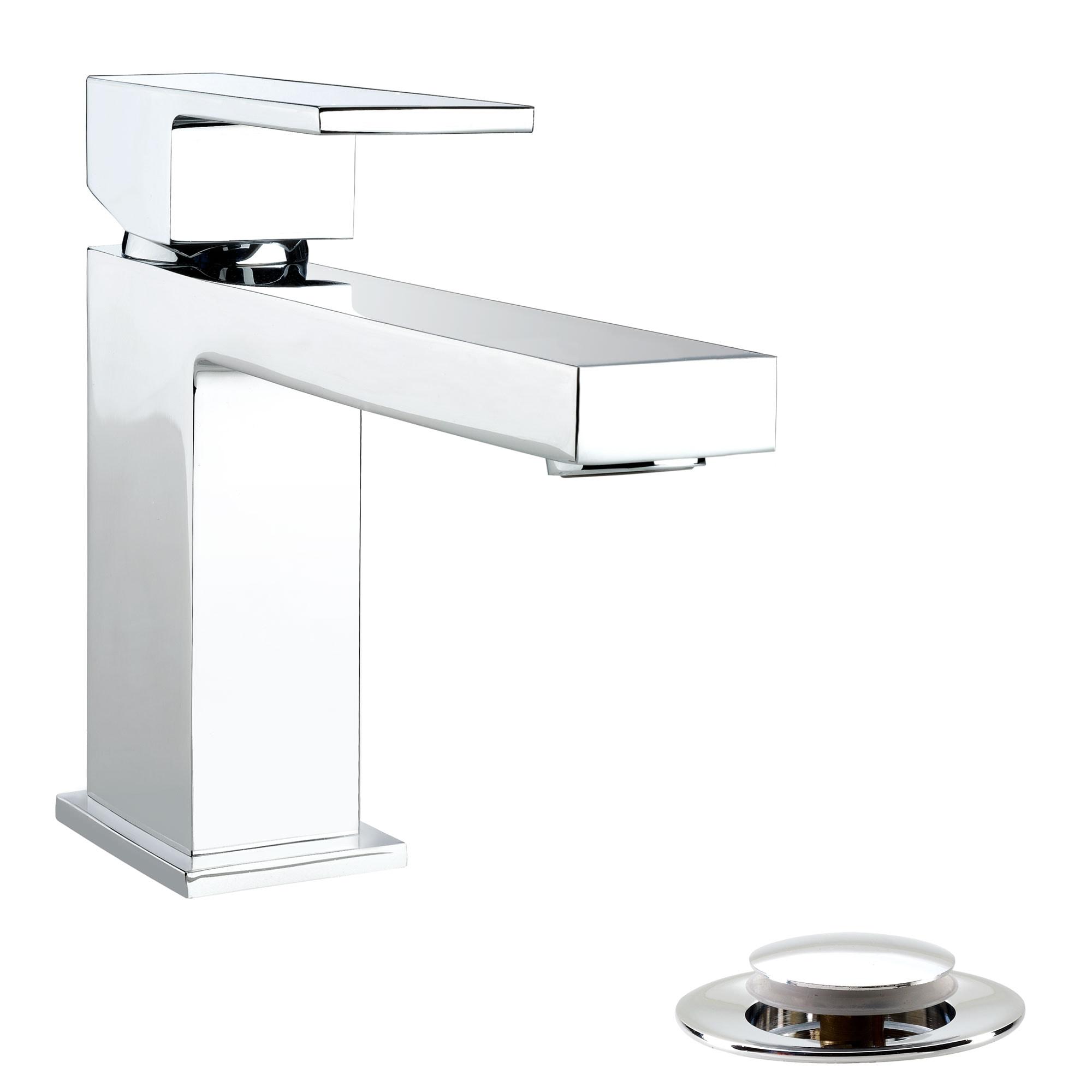 Quadrato Single-Hole Single-handle Bathroom Faucet with Drain Assembly