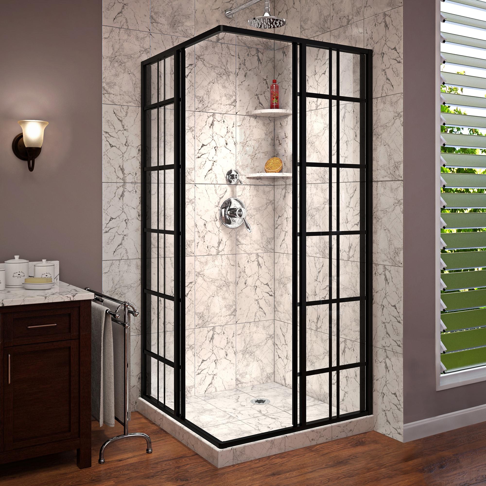 French Corner 34.5" W x 34.5" D x 72'' H Framed Square Shower Enclosure