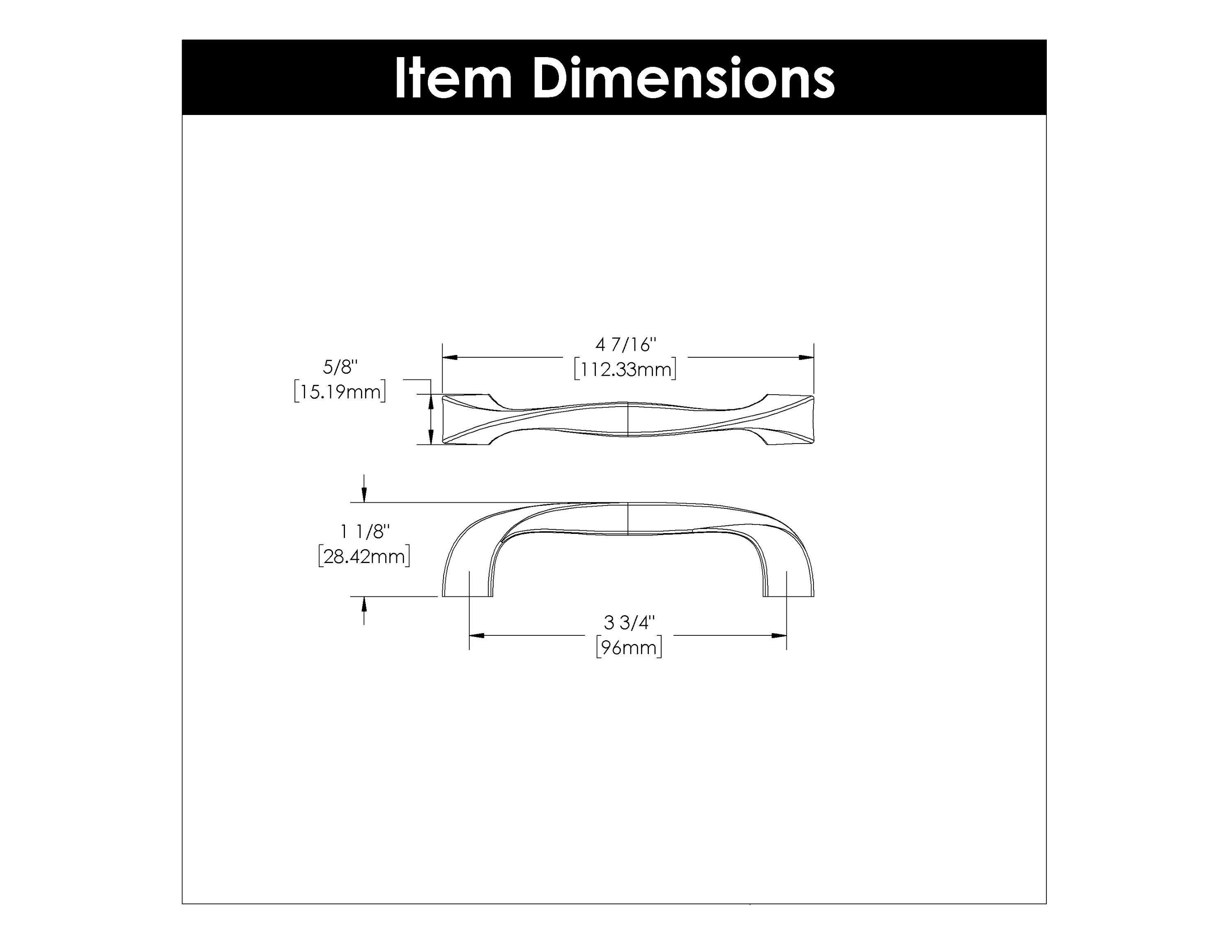 Black Iron 3-3/4 Inch Cabinet Pulls 10-Pack