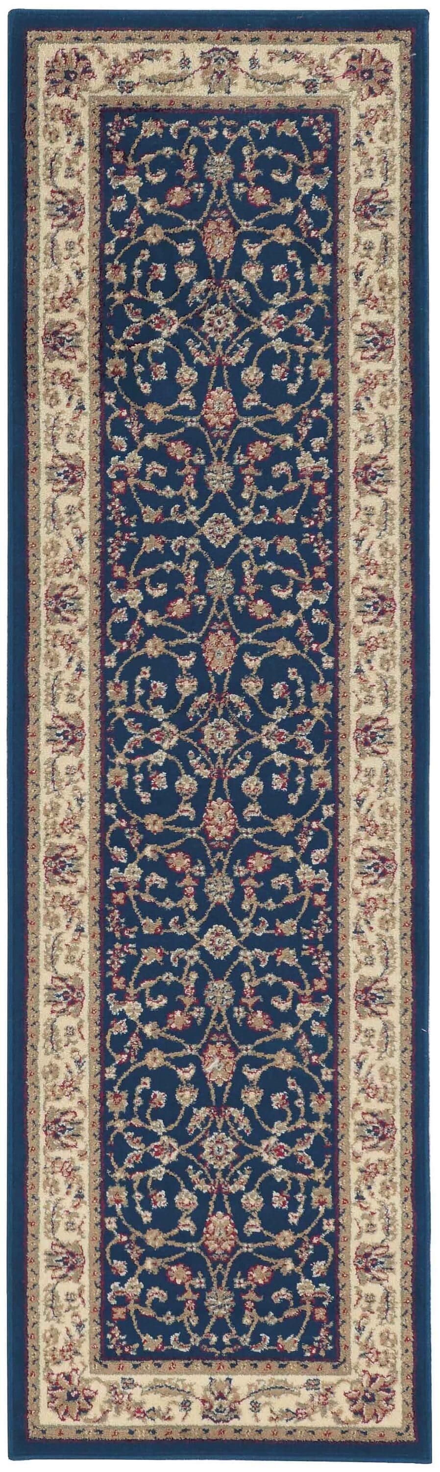 1596-1354-NAVY Como Rectangular Navy Blue Traditional Italy Area Rug- 2 ft. 2 in. W x 7 ft. 7 in. H