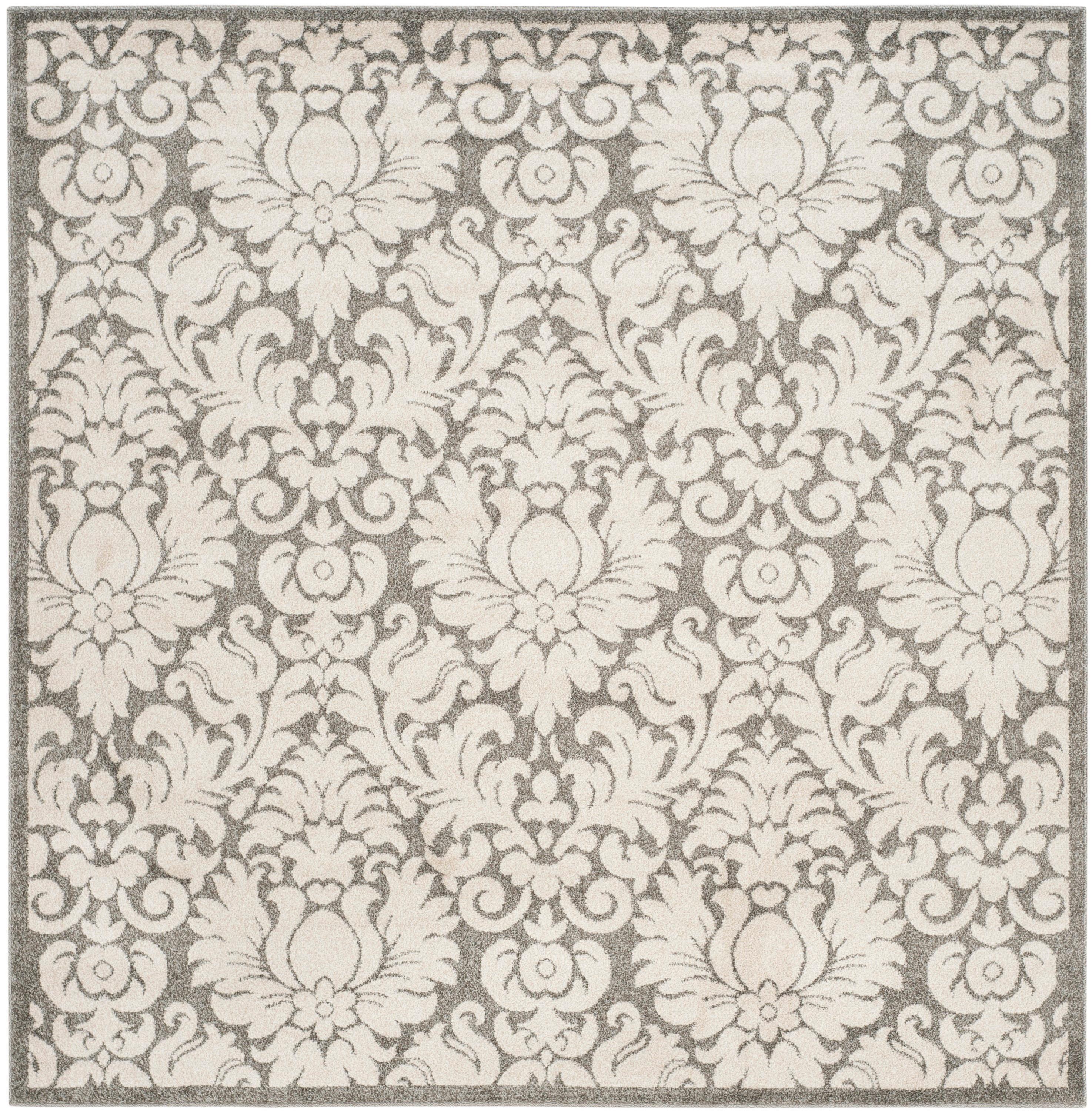 Amherst AMT427 Power Loomed Indoor Area Rug - Dark Grey/Beige - 9'x9' - Safavieh