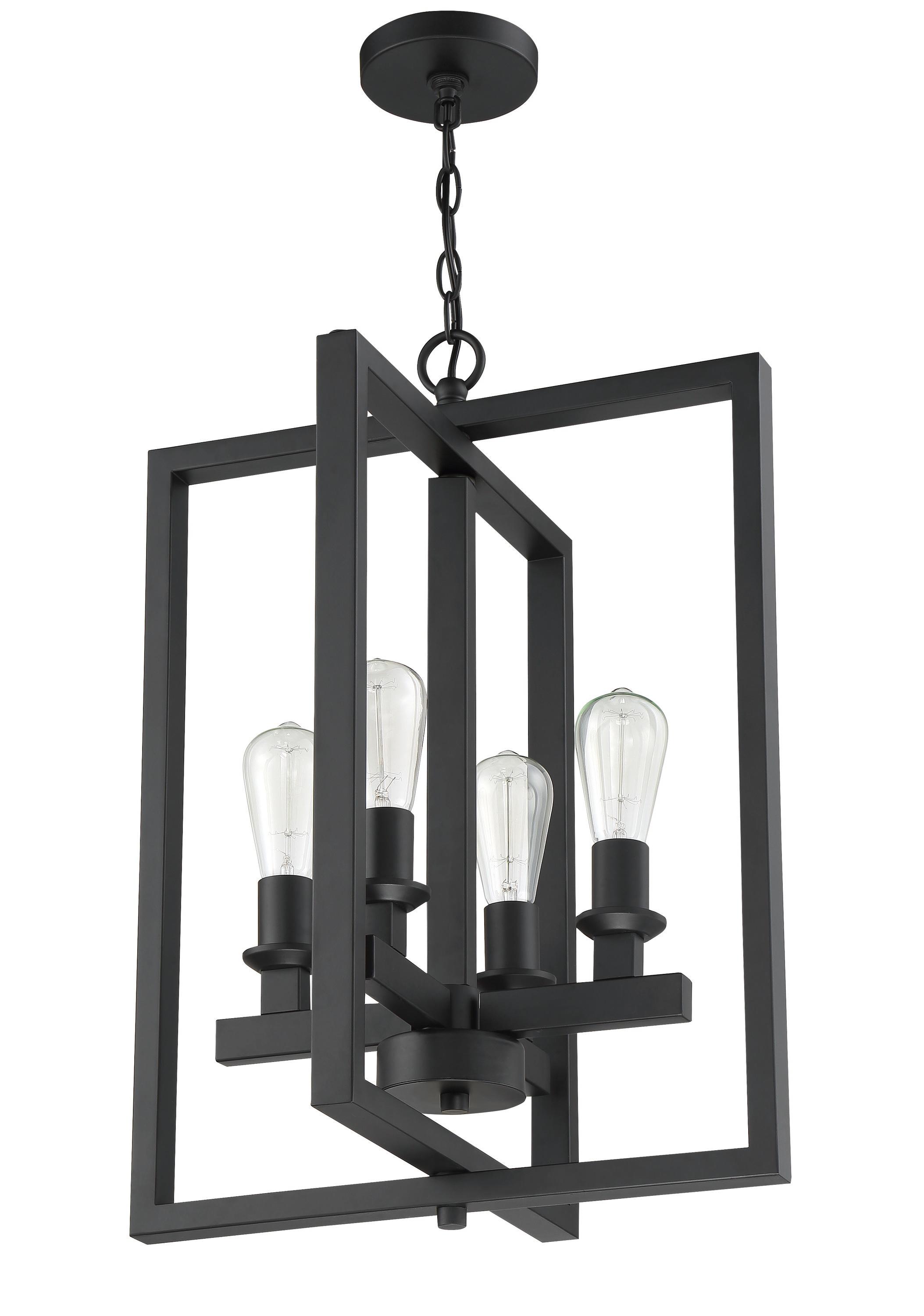 53134-FB-Craftmade Lighting-Chicago - Four Light Foyer in Transitional Style - 18 inches wide by 25.5 inches high-Flat Black Finish    -Traditional