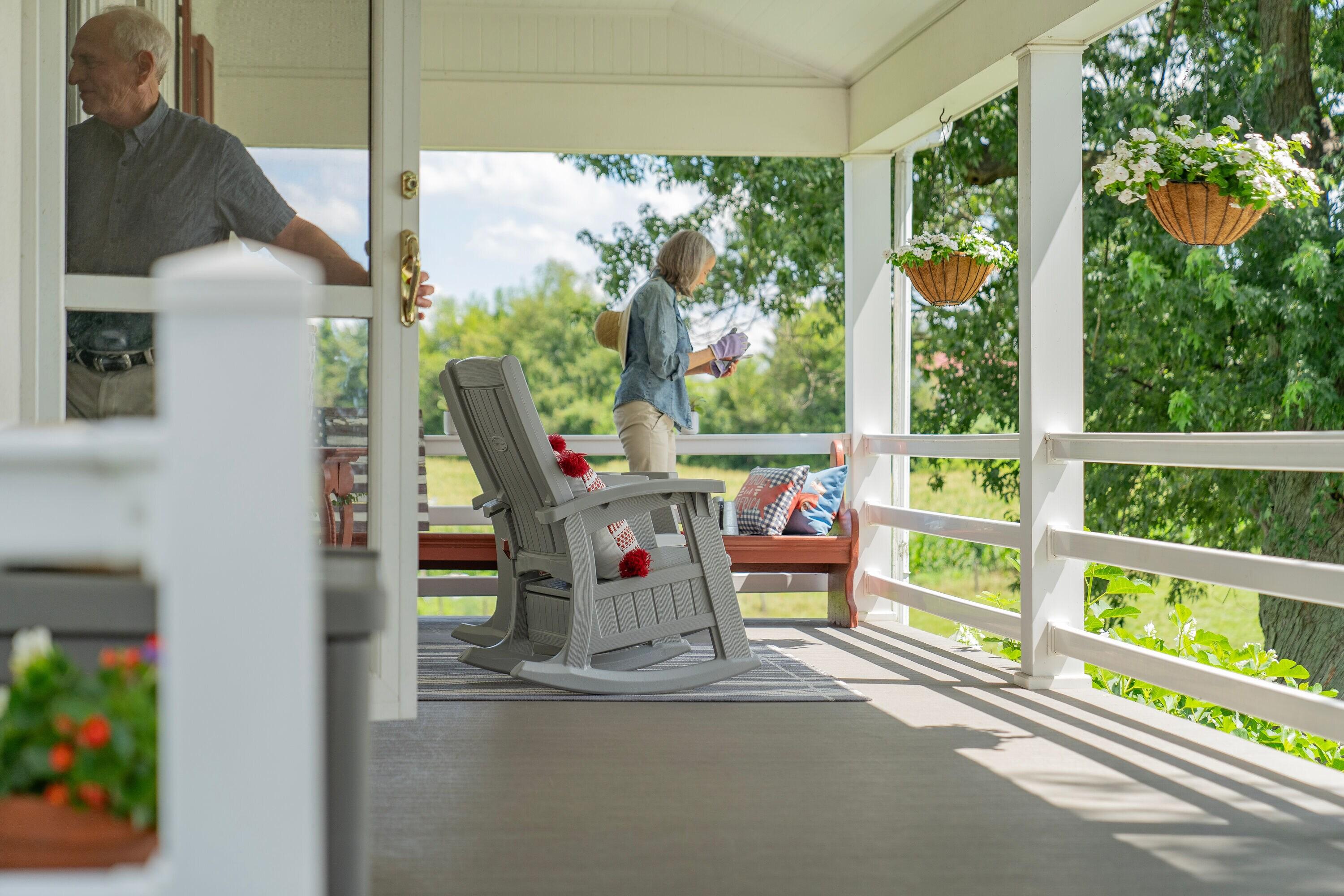 Suncast Suncast Outdoor Rocking Chair with Storage