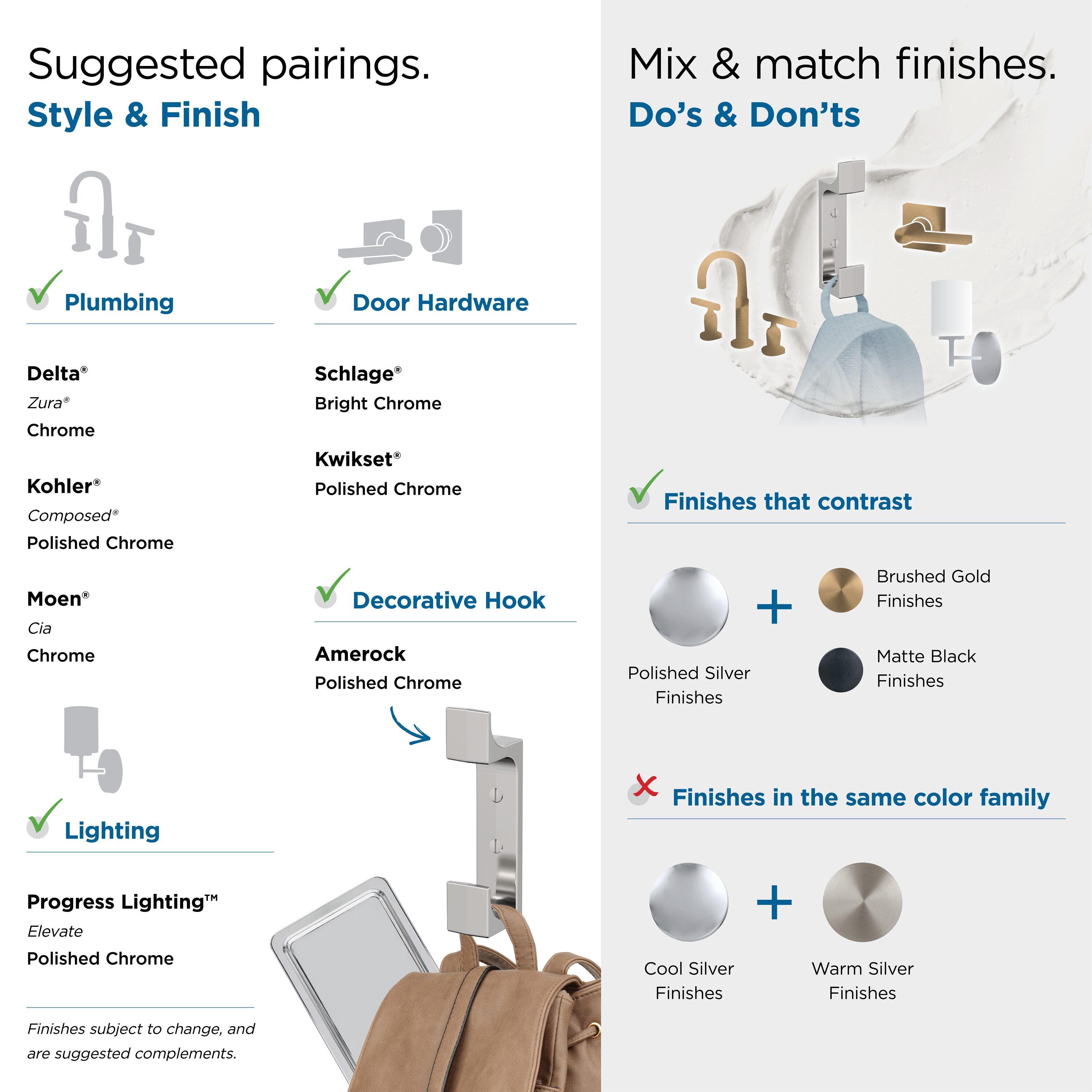 Bray Contemporary Double Prong Decorative Wall Hook