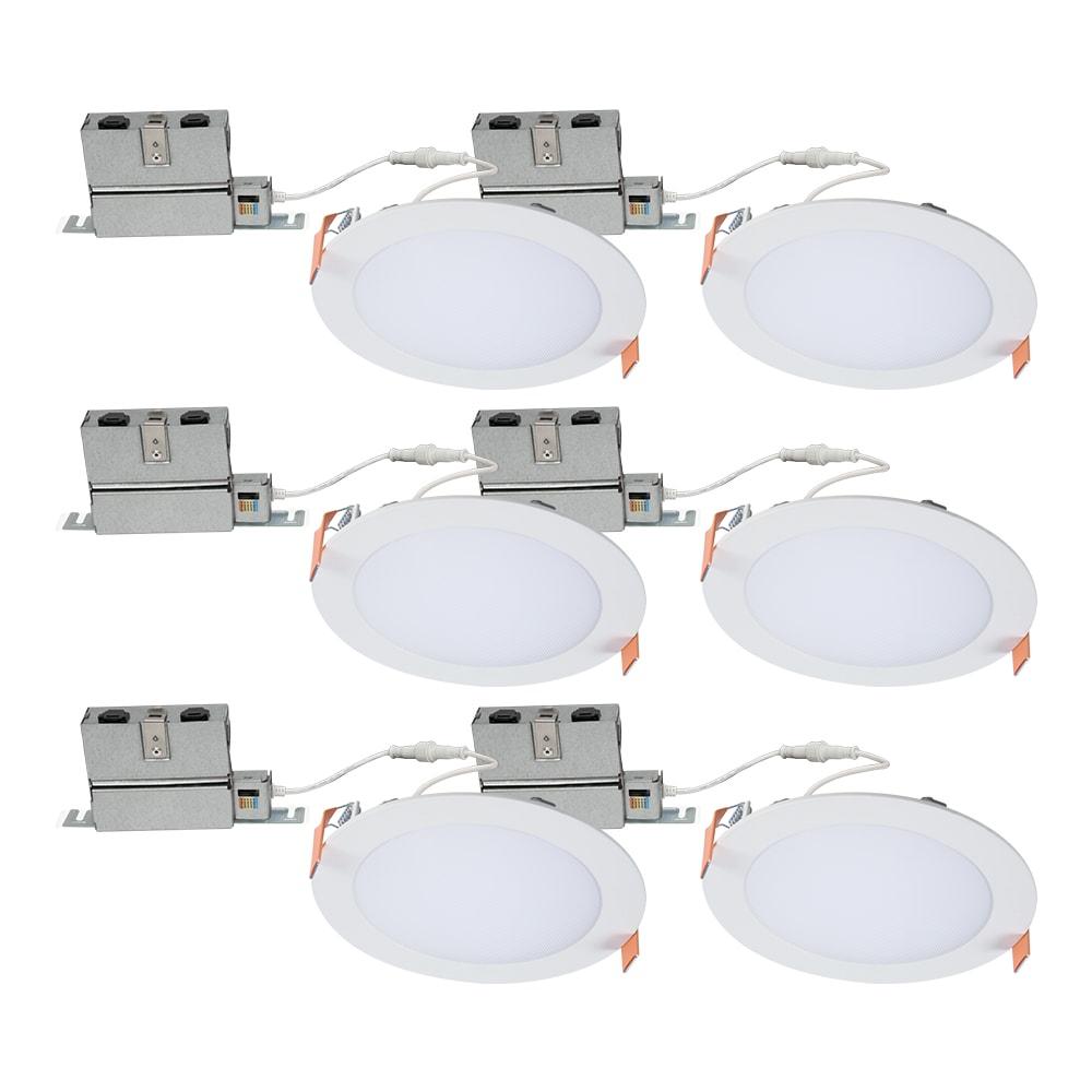 HALO 6 in. Adjustable CCT Canless IC Rated Dimmable Indoor, Outdoor Integrated LED Recessed Light Kit 6PK