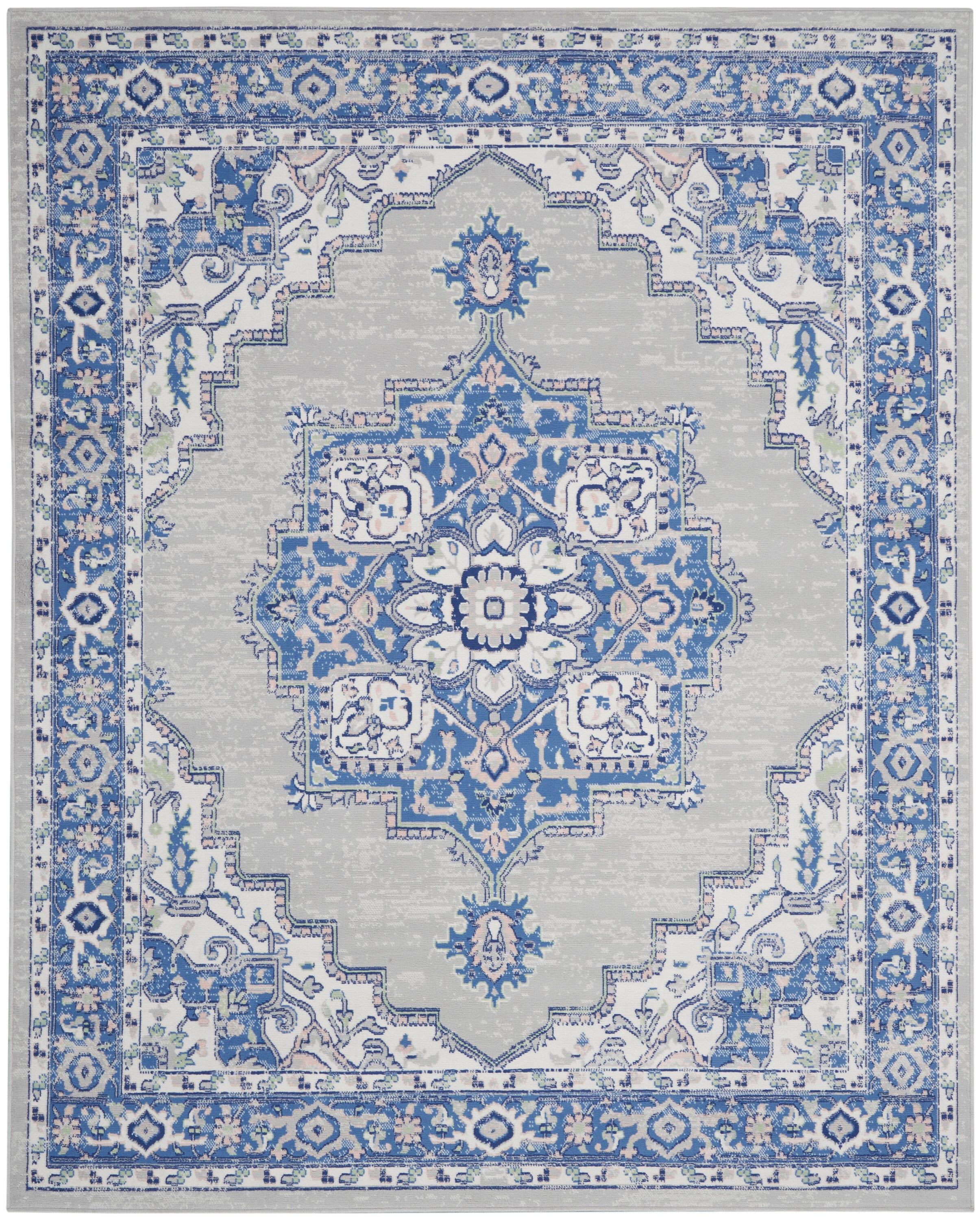 Nourison Whimsicle WHS03 Indoor only Area Rug - Grey Blue 8' x 10'