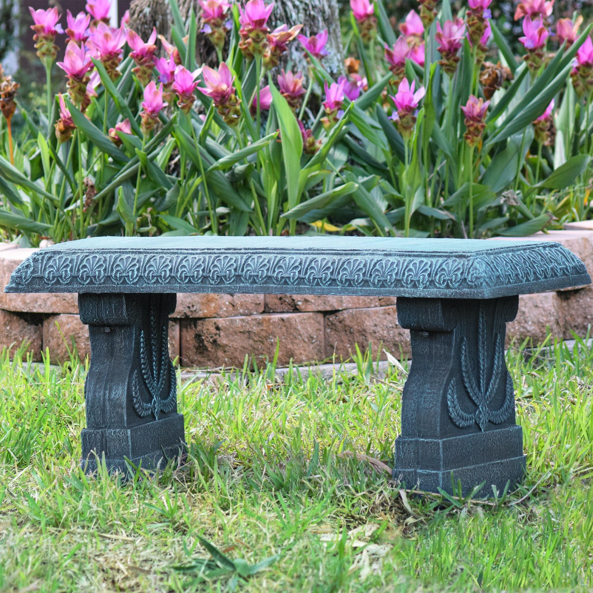 Arcadia Garden Products Fiber clay bench Dark blue 15-Inches x 17-Inches