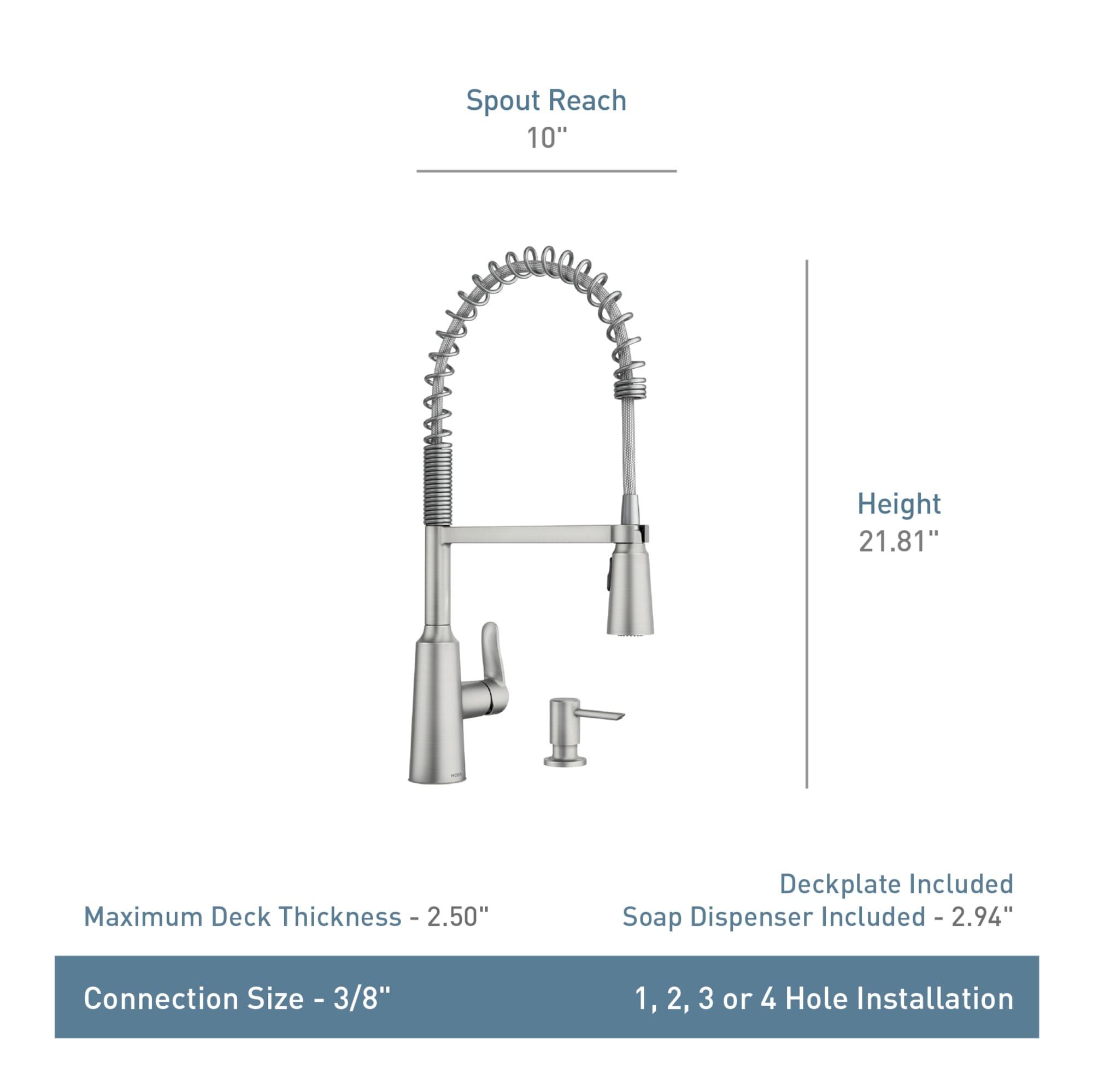 Moen 87807SRS Edwyn Single Handle High Arc Kitchen Faucet, Stainless Steel